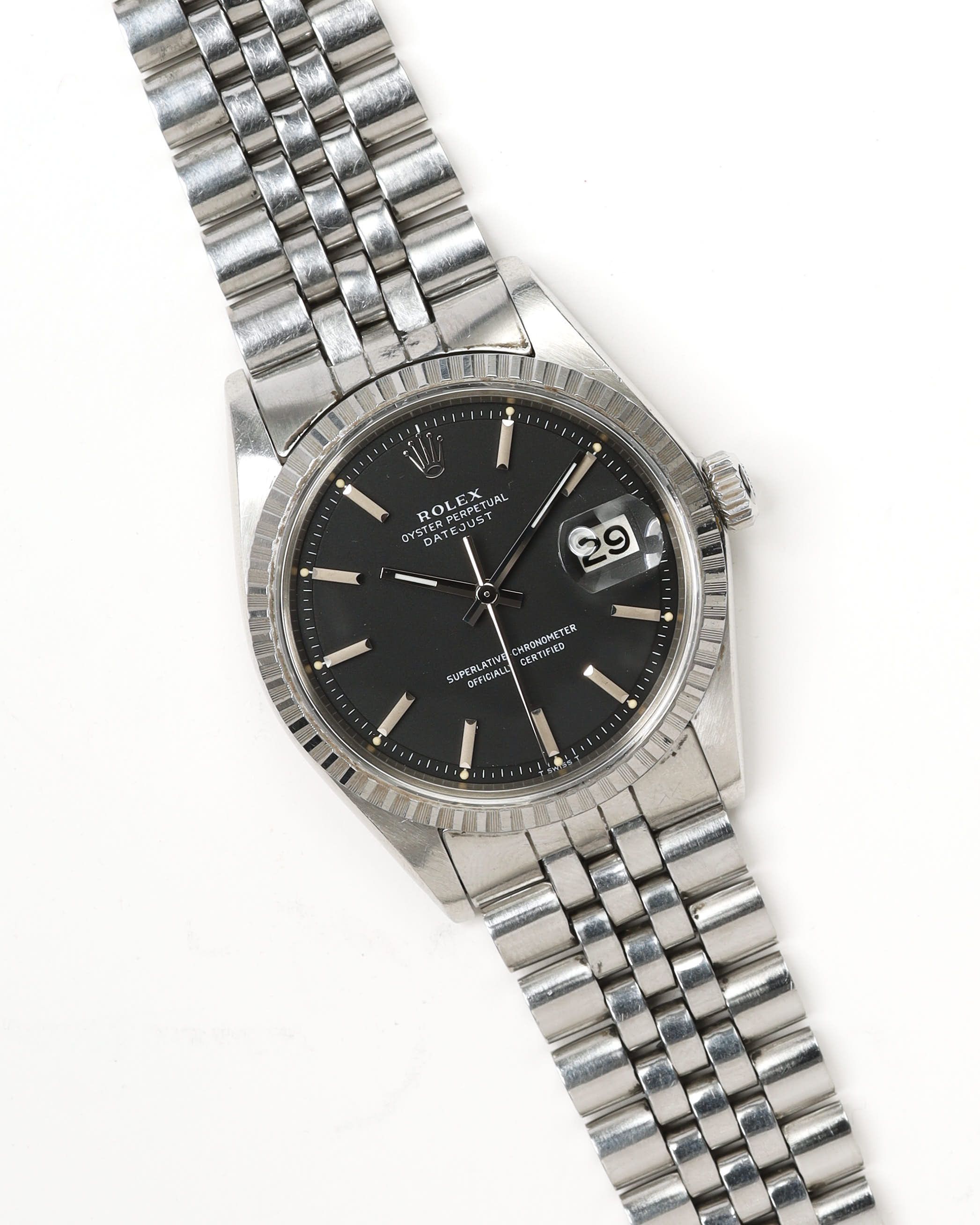 Rolex Datejust 36mm Ref 1603 Rare Matte Black Dial 1973 Watch In Black
