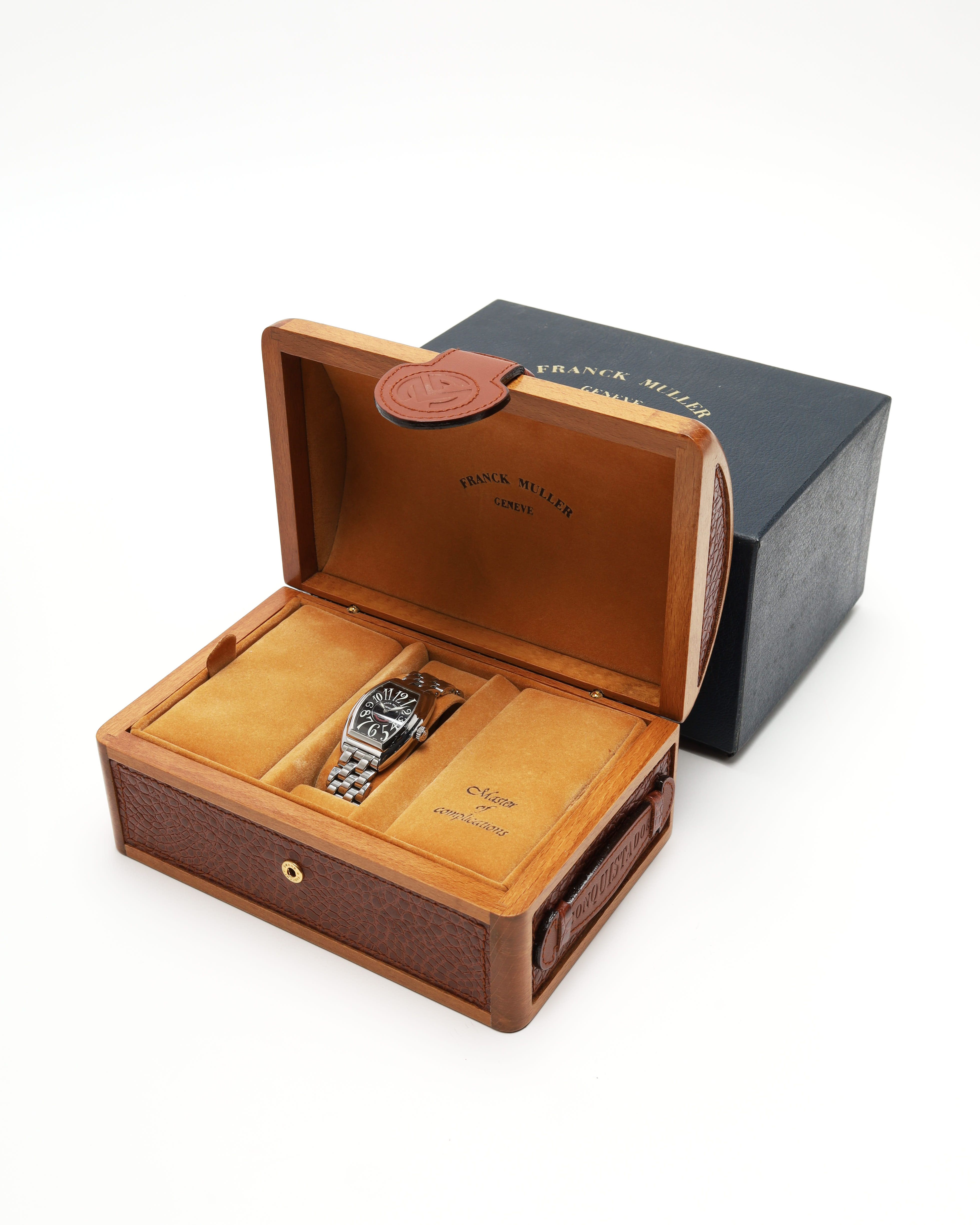 Franck Muller Conquistador 28mm Ref 8005lqz Full Set Watch In Black