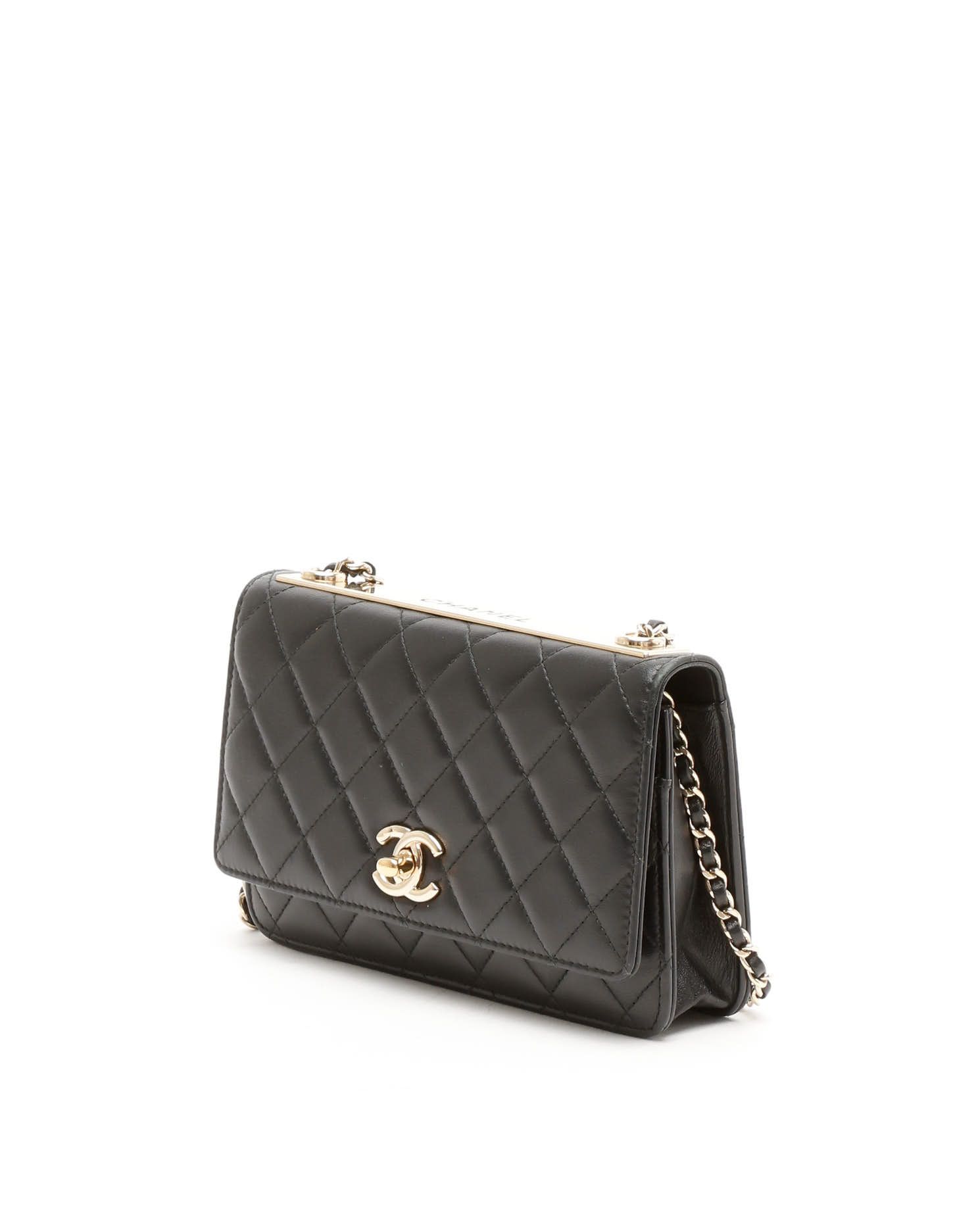 Pre-owned Chanel Trendy Wallet On Chain Bag In Black