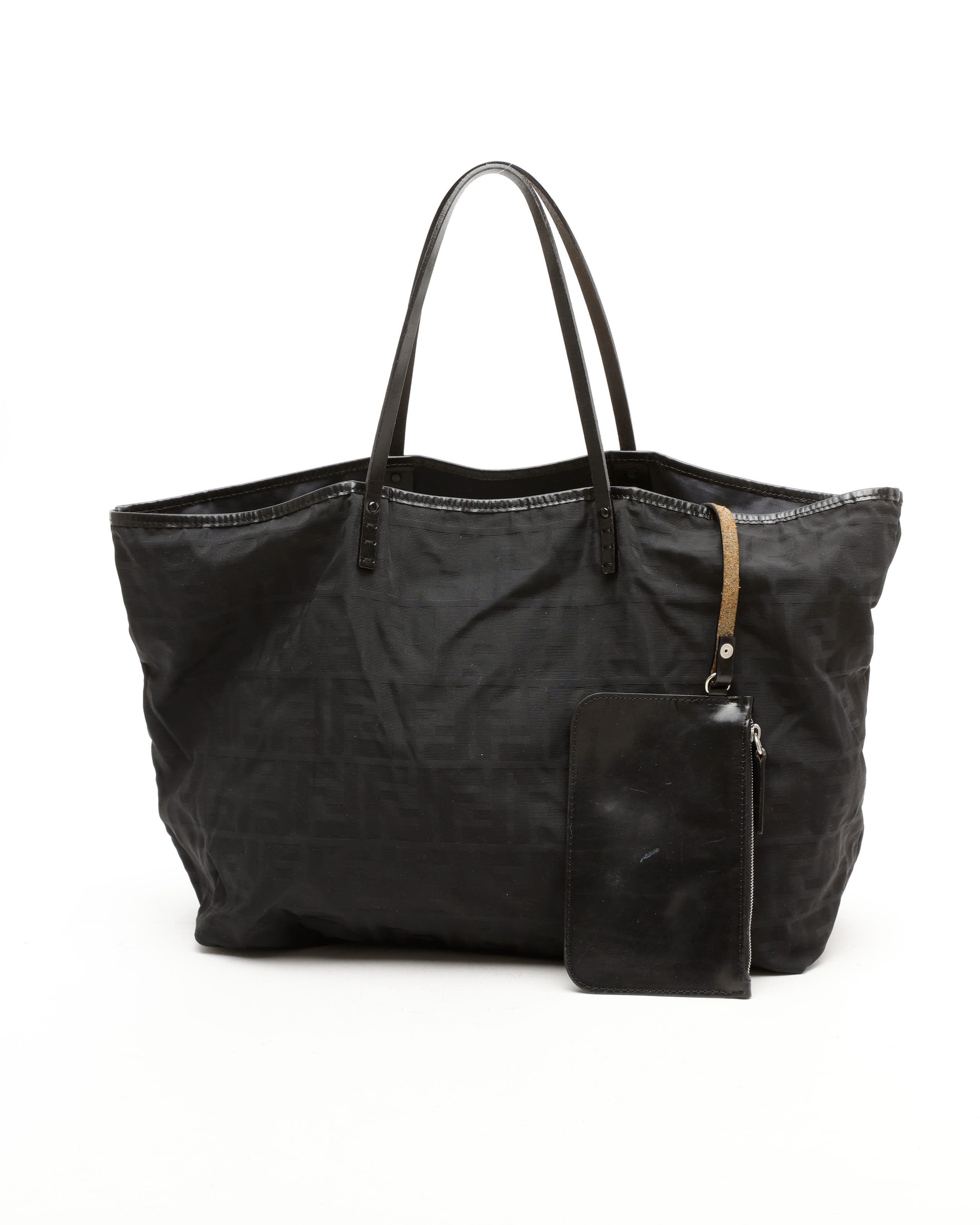 Fendi Zucca Tote Bag In Black