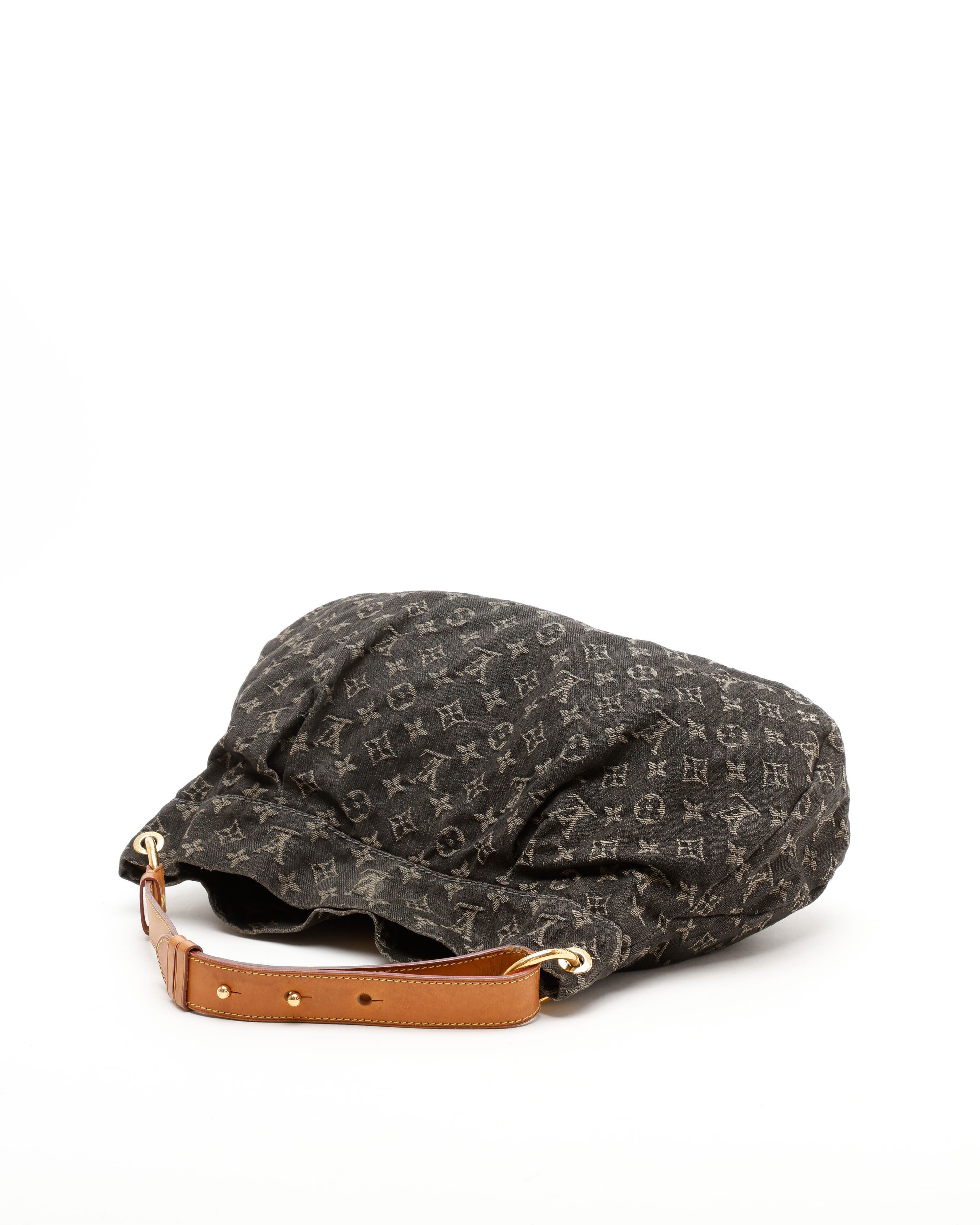 Pre-owned Louis Vuitton Monogram Denim Daily Pm Bag In Black