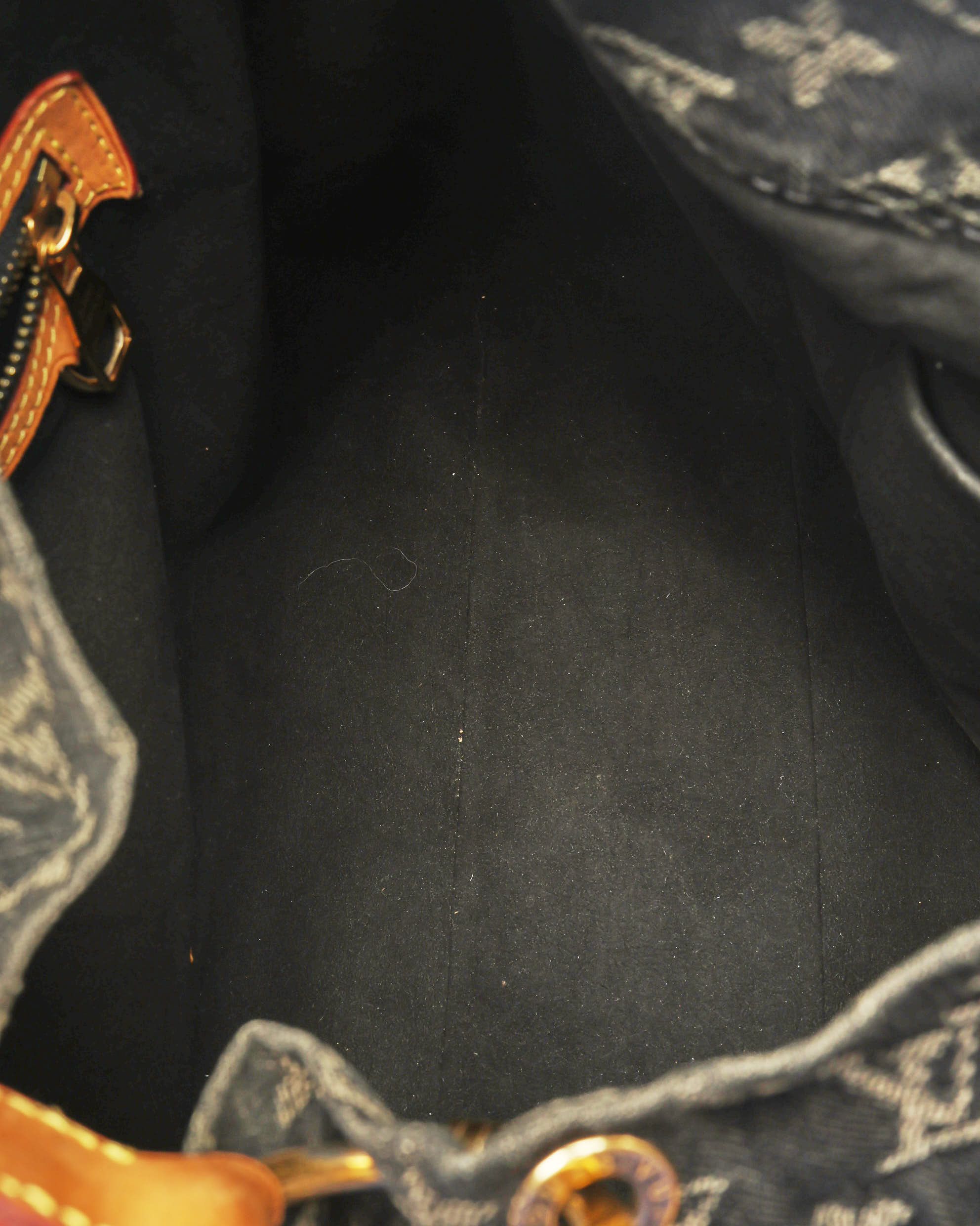 Pre-owned Louis Vuitton Monogram Denim Daily Pm Bag In Black