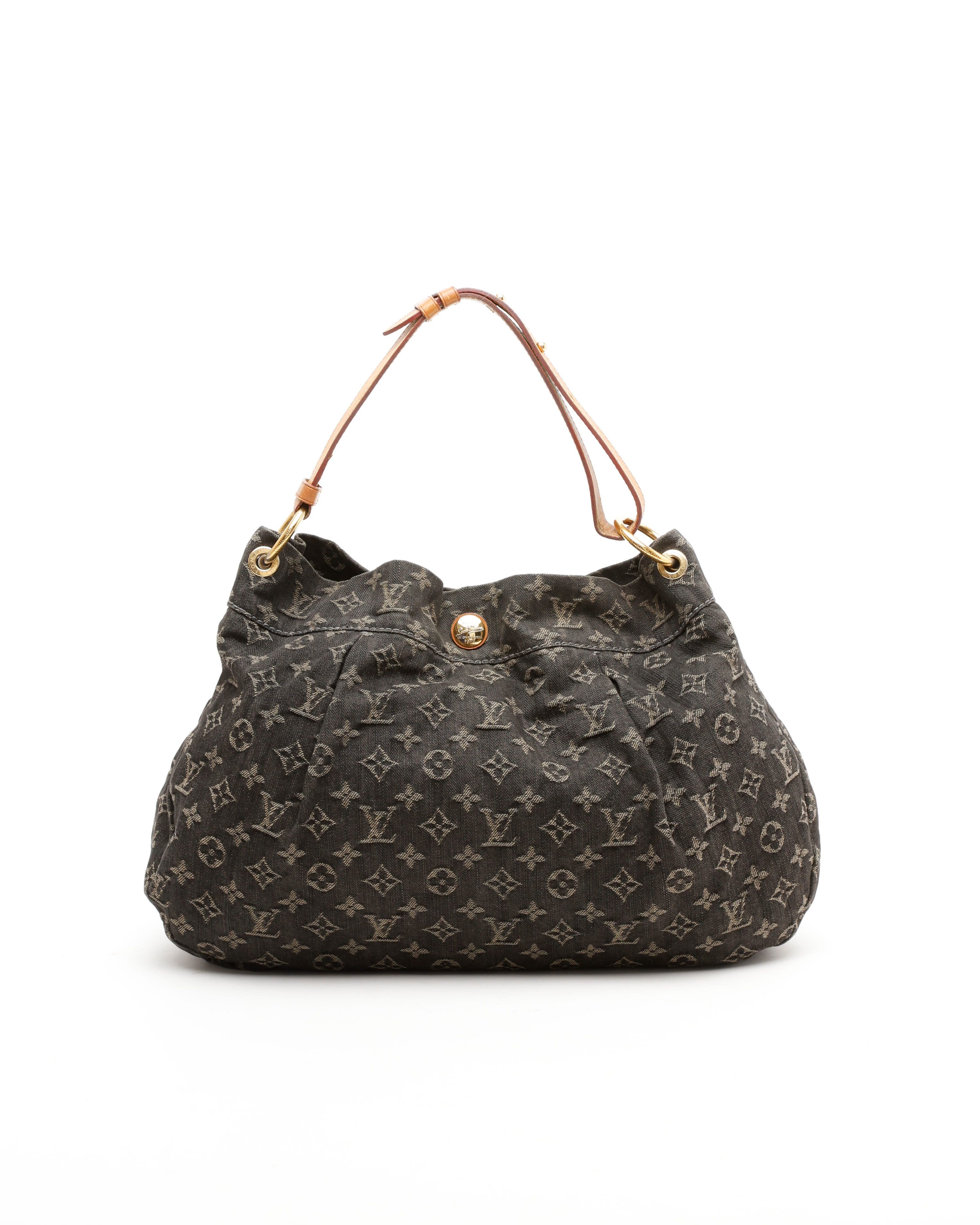 Pre-owned Louis Vuitton Monogram Denim Daily Pm Bag In Black