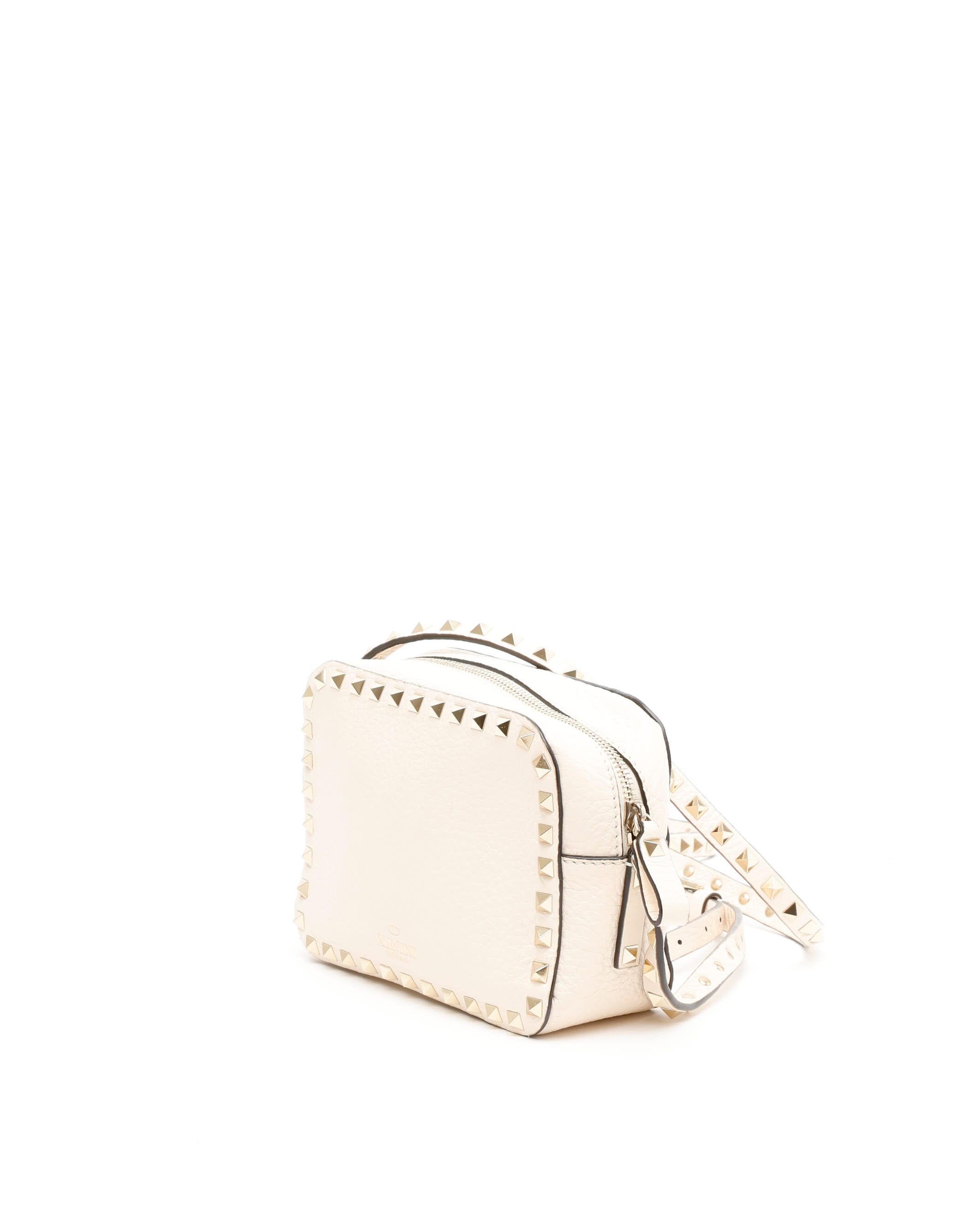 Valentino Rockstud Spike Mini Crossbody Bag In Neutral