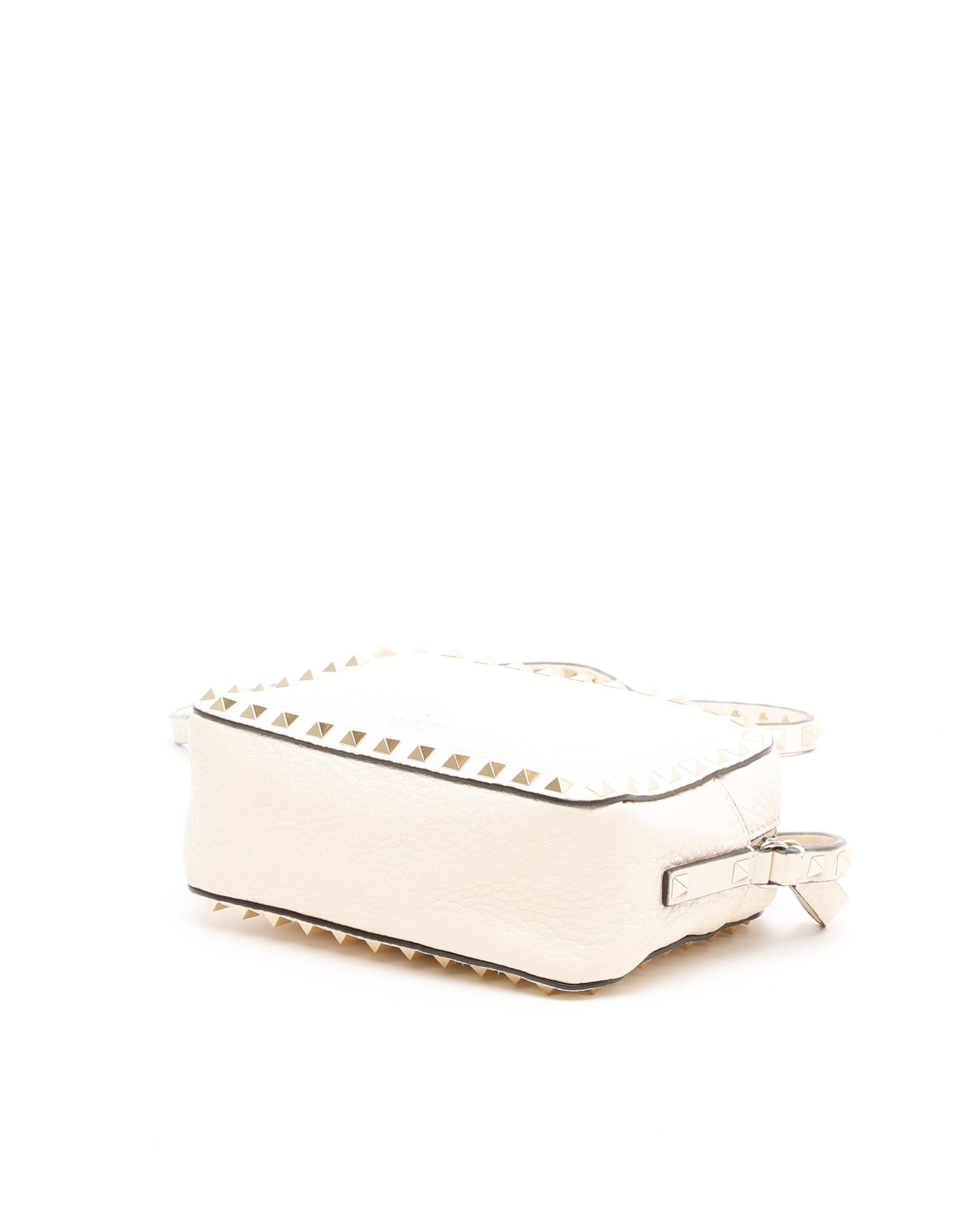 Valentino Rockstud Spike Mini Crossbody Bag In Neutral