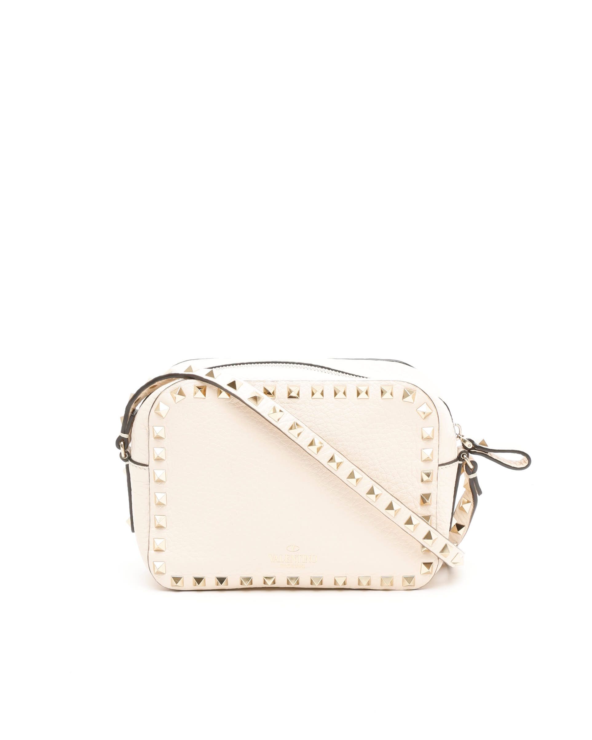 Valentino Rockstud Spike Mini Crossbody Bag In Neutral