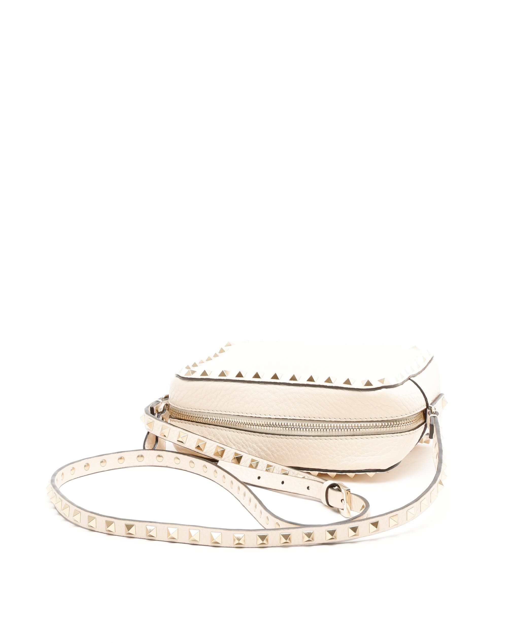 Valentino Rockstud Spike Mini Crossbody Bag In Neutral