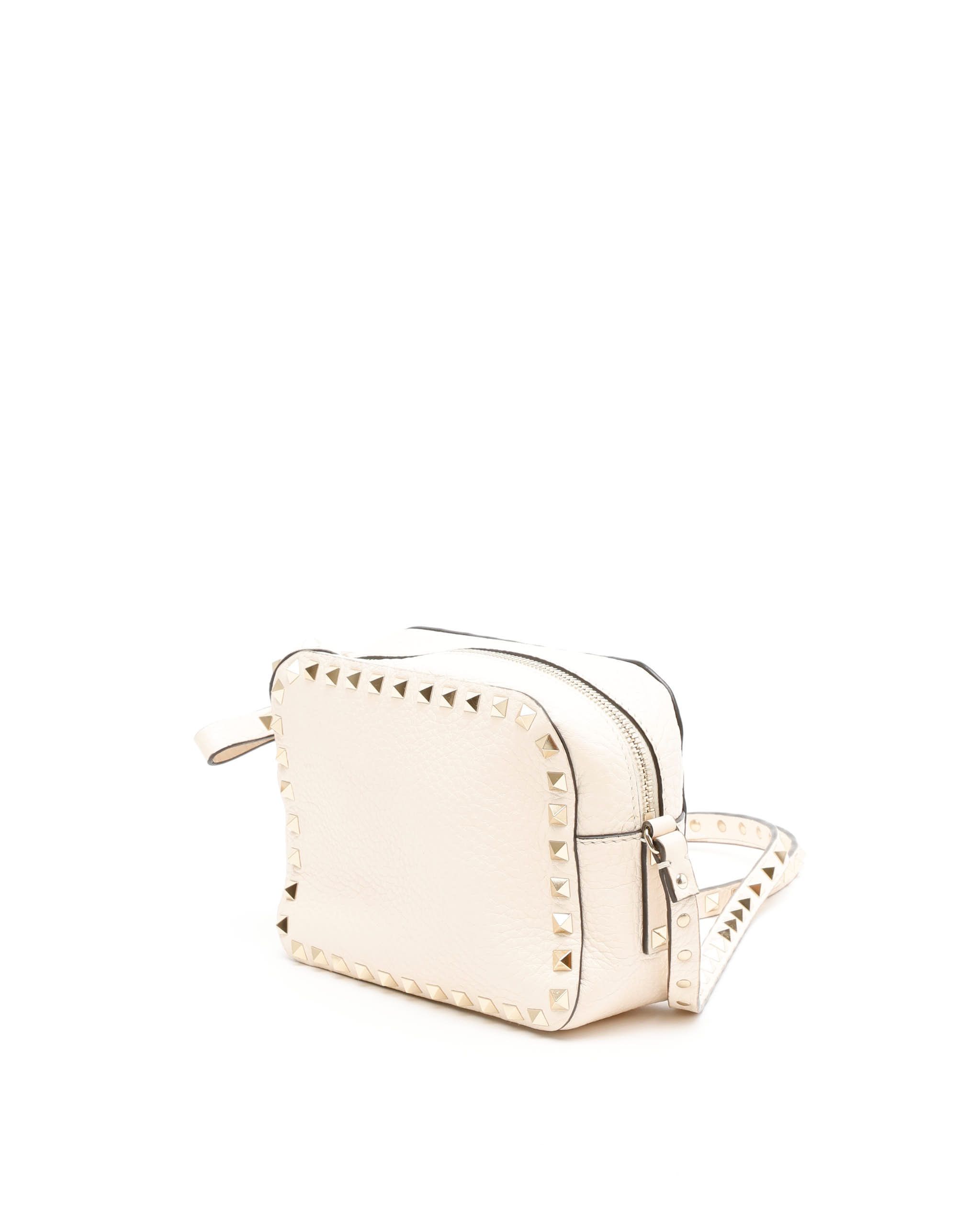 Valentino Rockstud Spike Mini Crossbody Bag In Neutral