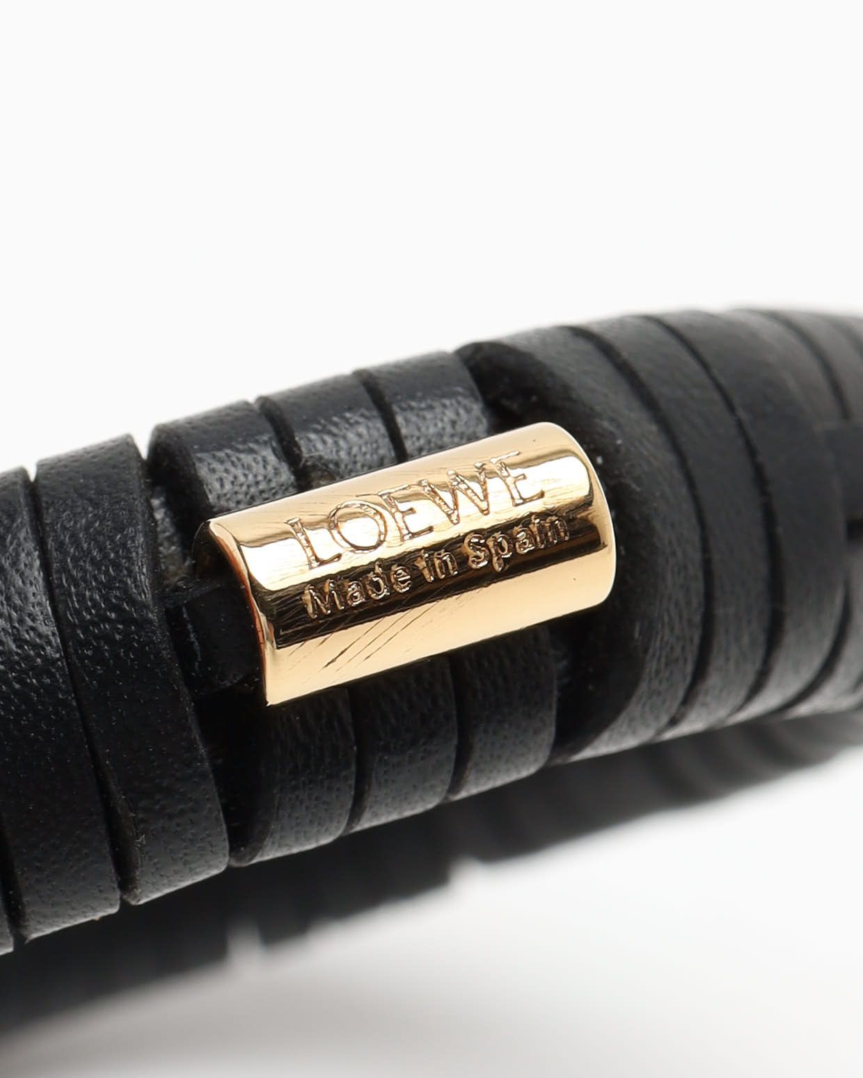Loewe Leather Woven Bracelet In Black