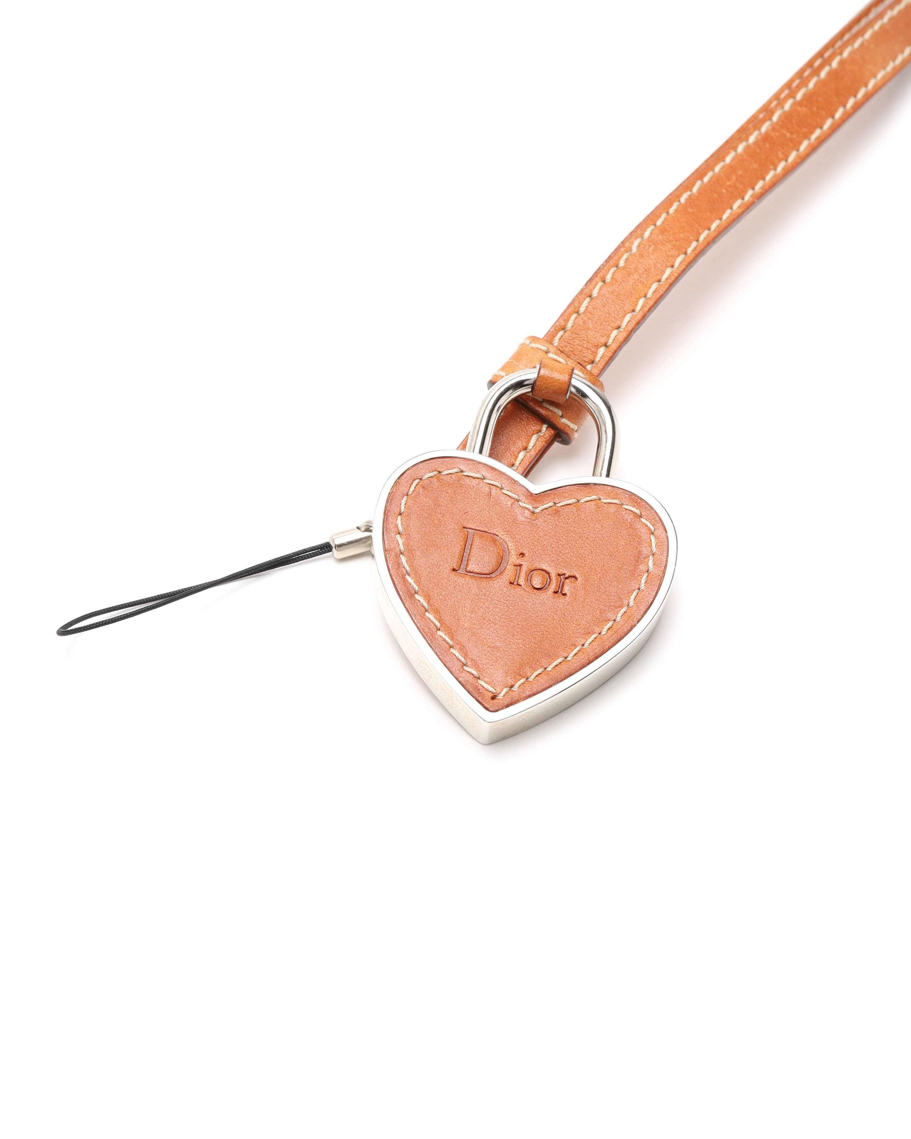 Dior Christian Heart Phone Bag Charm In Orange