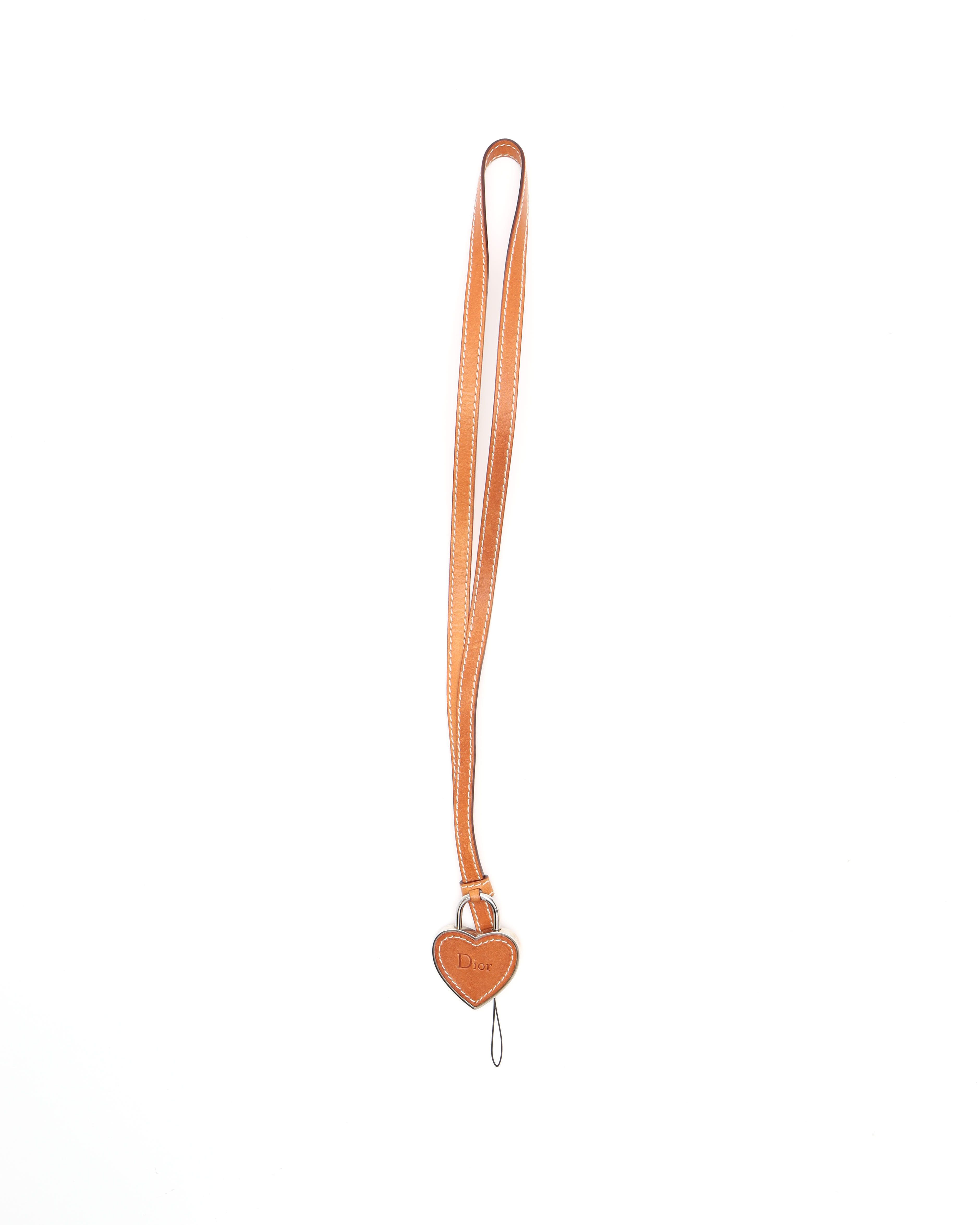 Dior Christian Heart Phone Bag Charm In Orange