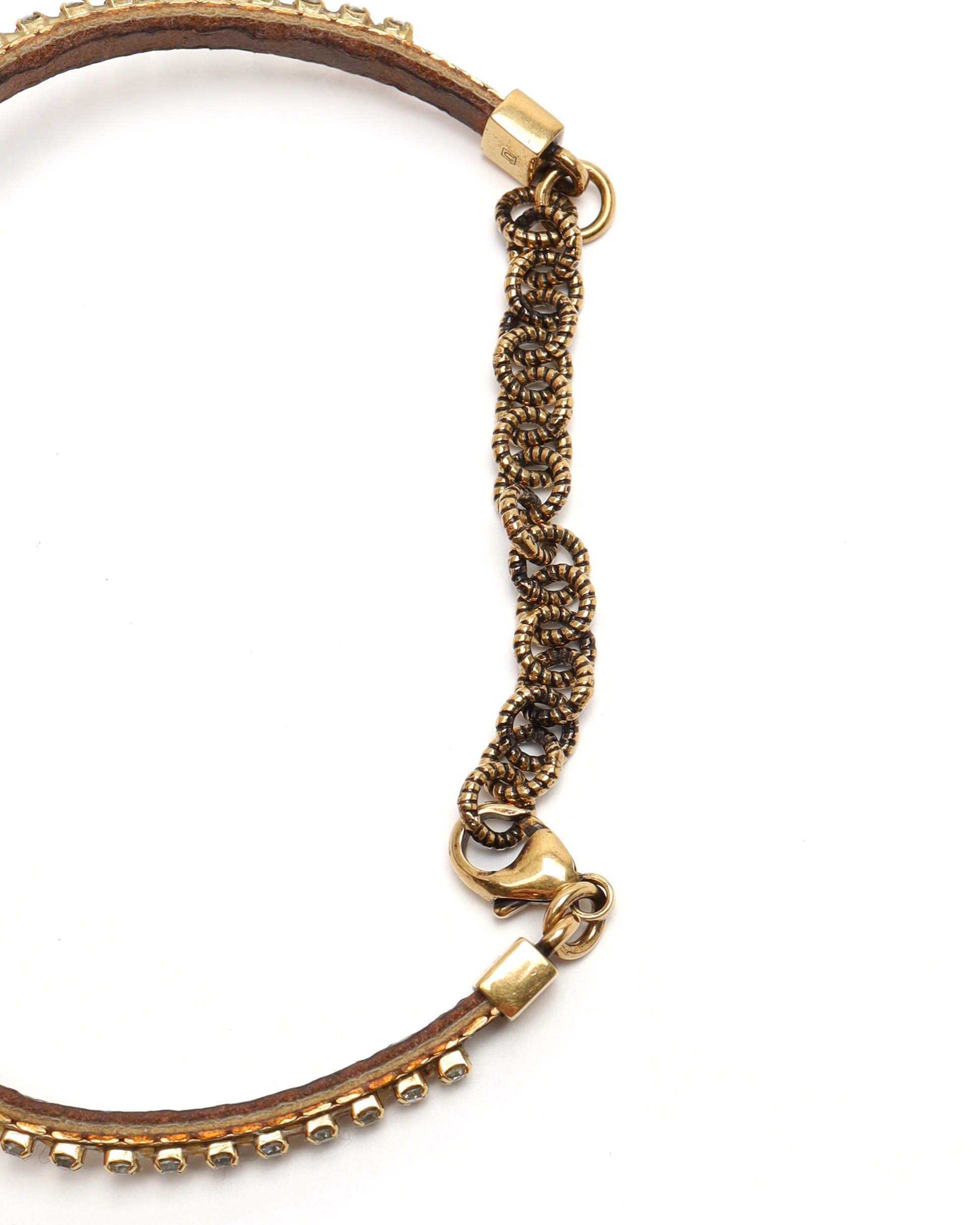 Gucci Flower Rhinestone Bracelet In Gold