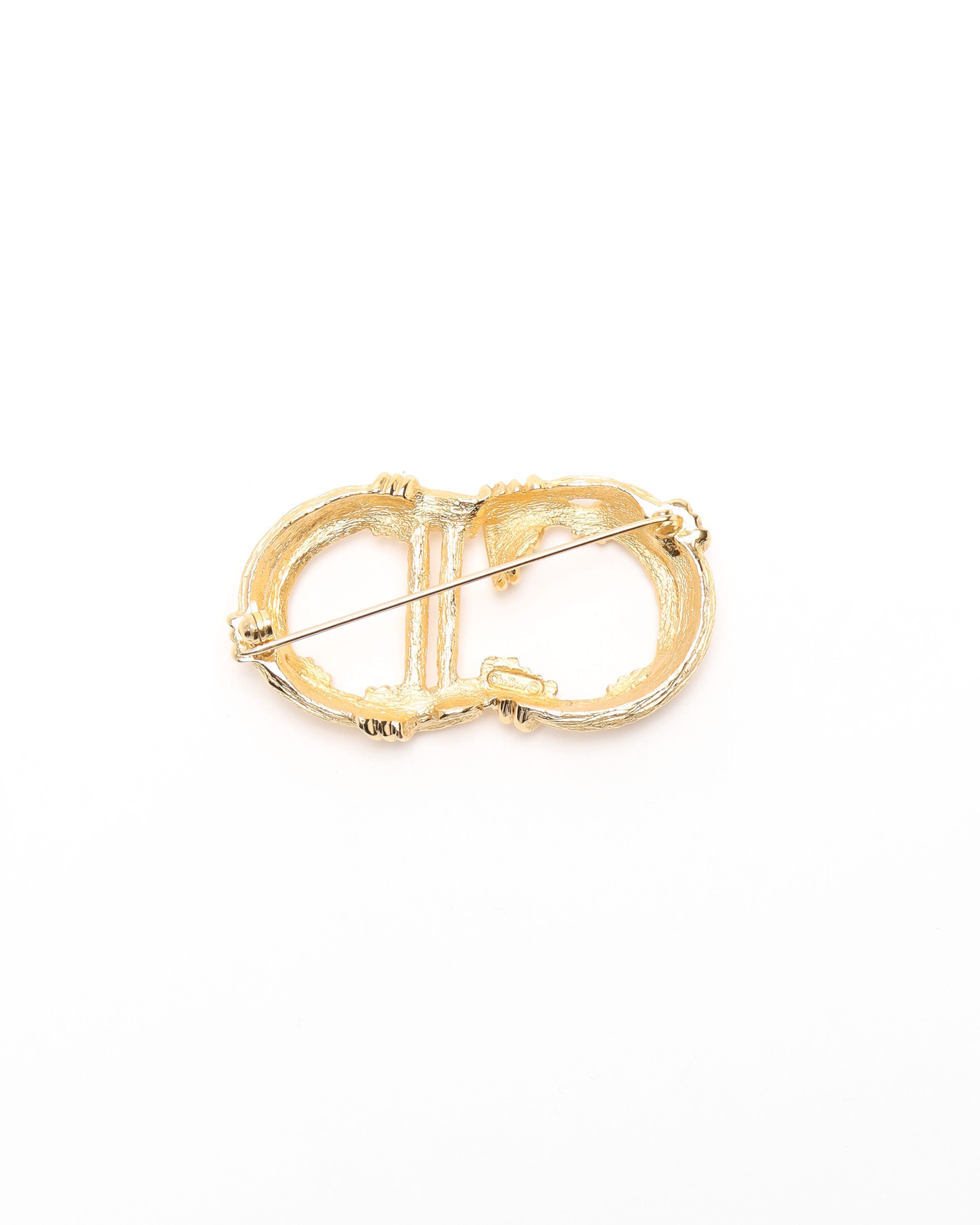 Dior Christian Cd Brooch In Gold