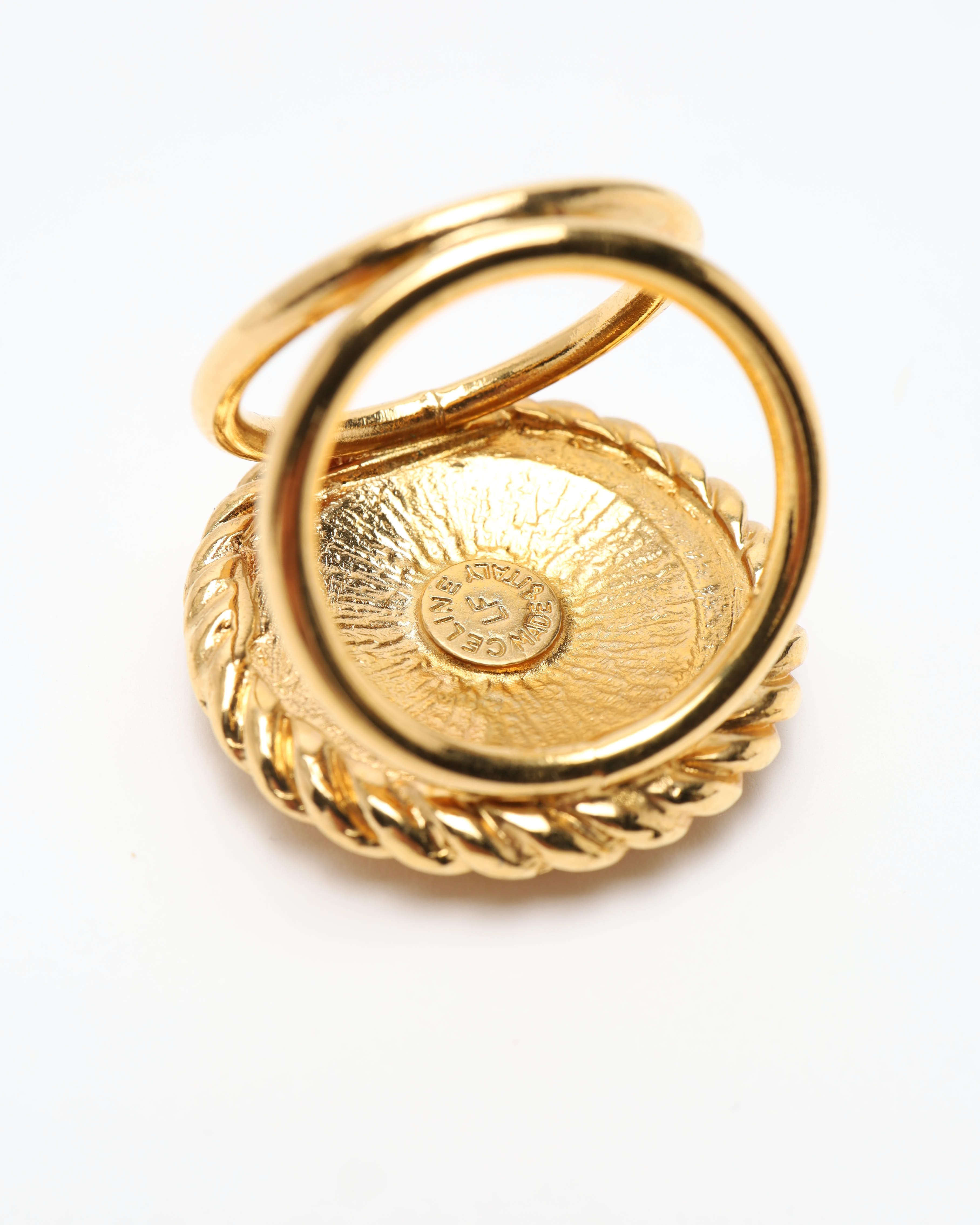 Celine Céline Scarf Ring In Gold