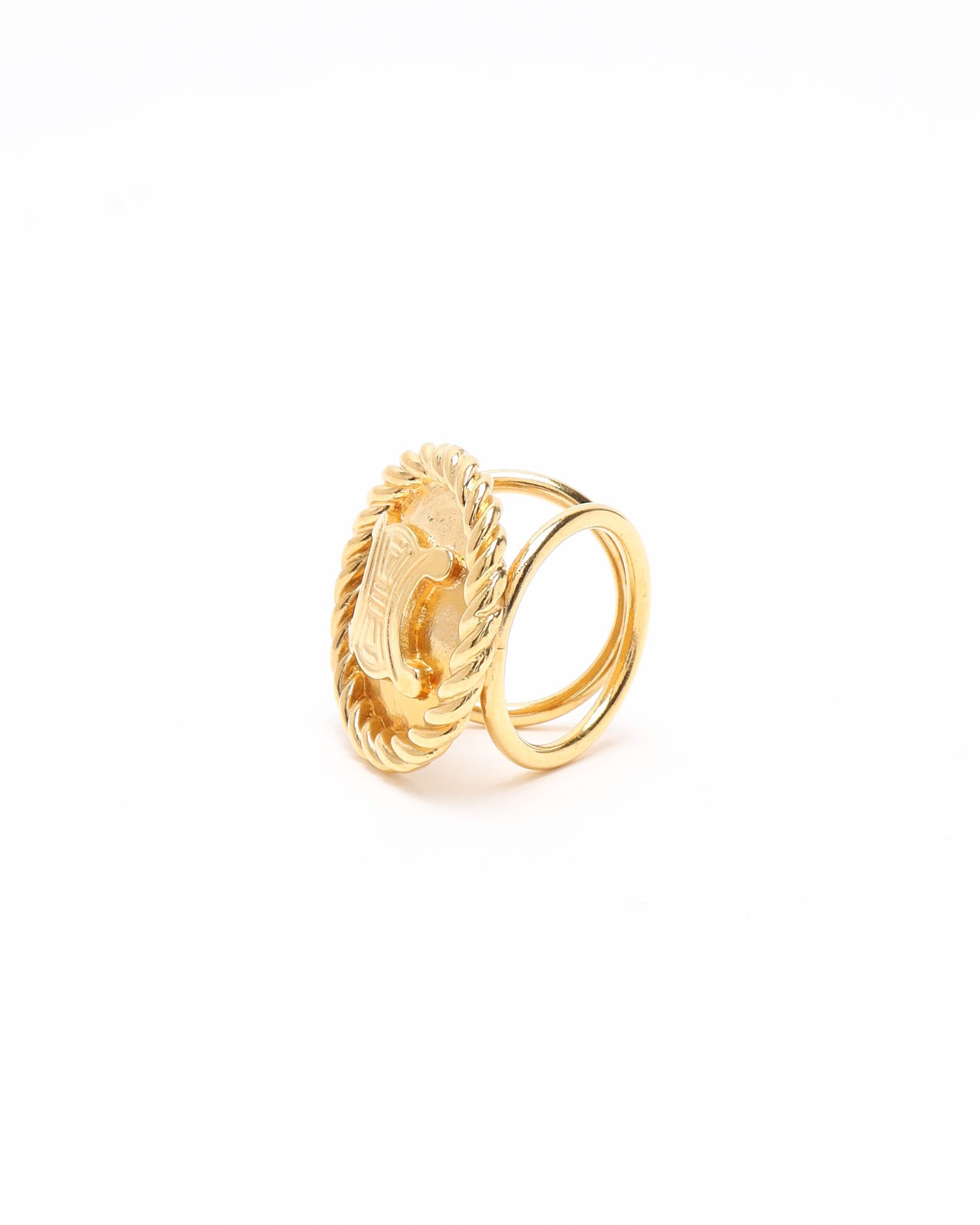 Celine Céline Scarf Ring In Gold