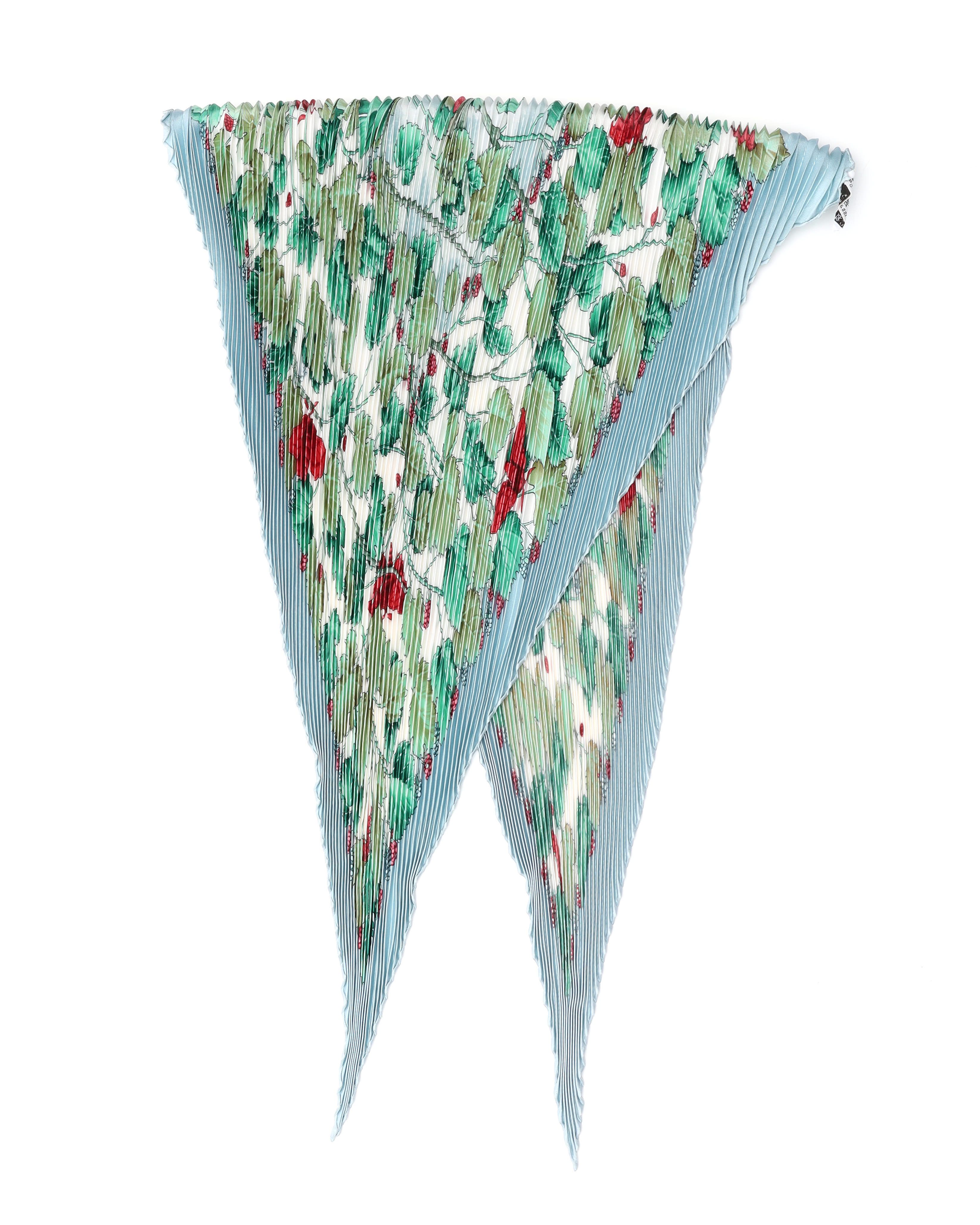 Pre-owned Hermes Hermès L'arbre De Soie Pleated Scarf 130 In Multi