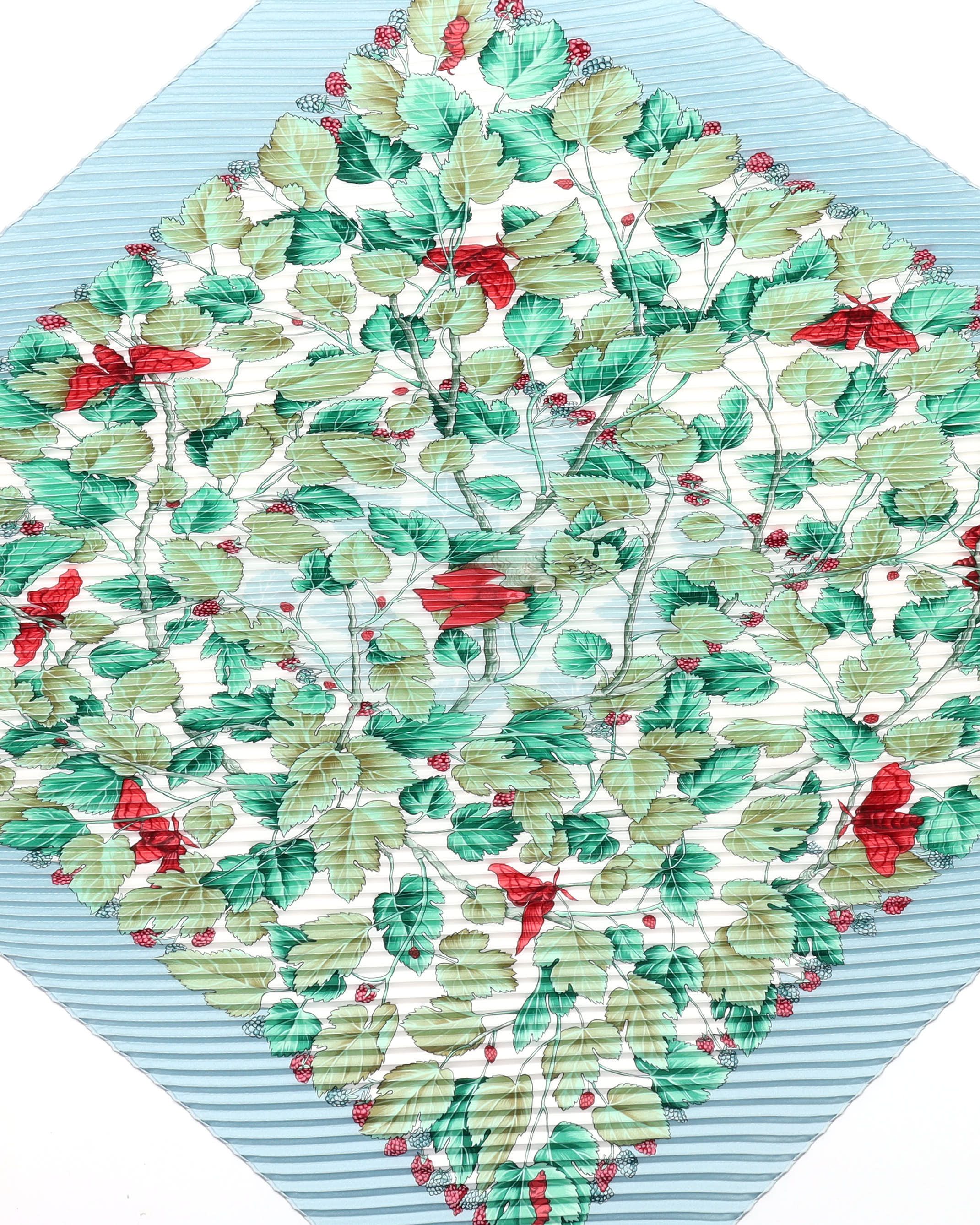 Pre-owned Hermes Hermès L'arbre De Soie Pleated Scarf 130 In Multi