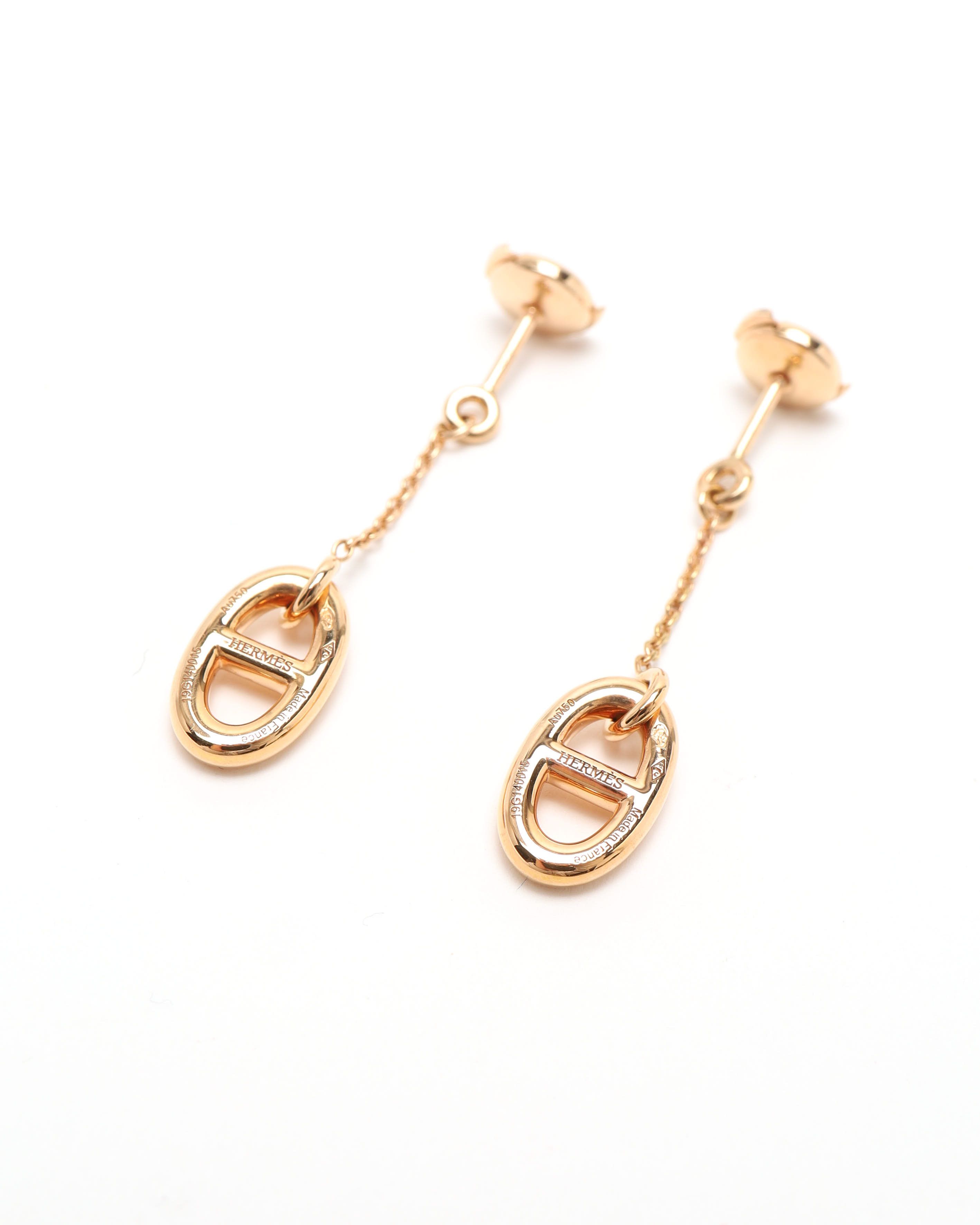 Pre-owned Hermes Hermès Farandole 18kt Rose Gold Earrings