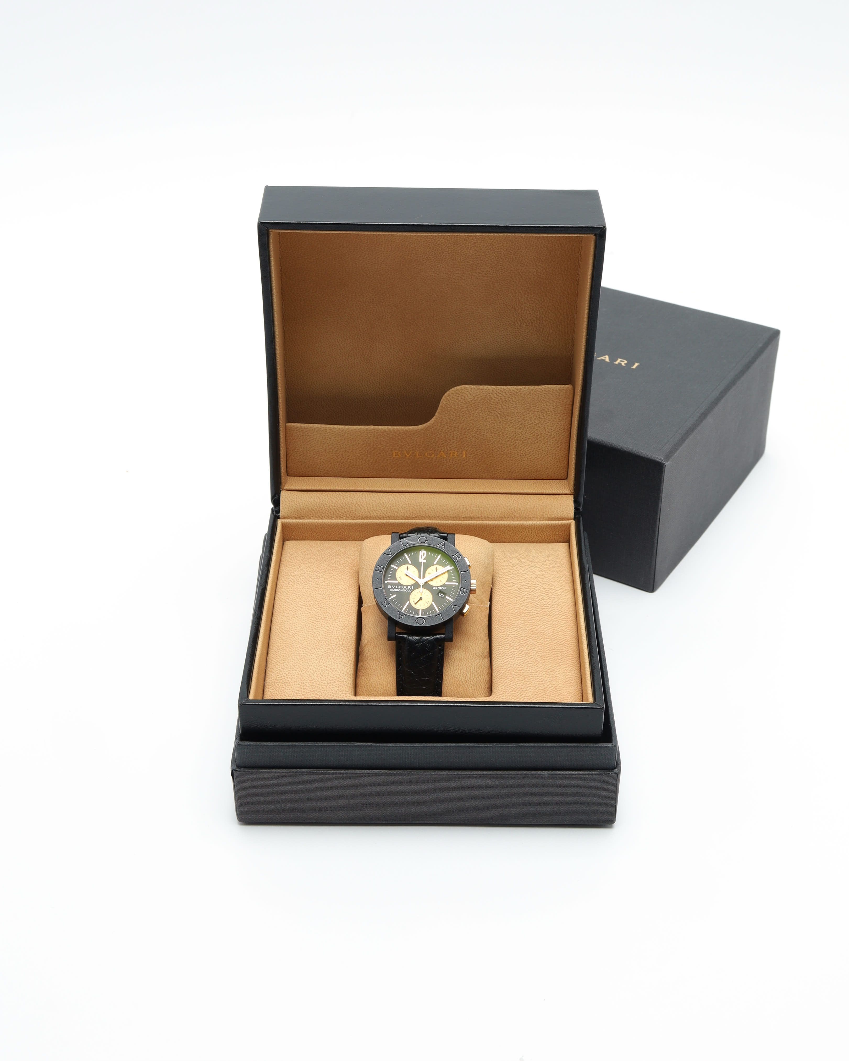 Bvlgari Bulgari Bulgari Carbon Gold Genève 38mm Ref Bb38clch Full Set Watch In Black