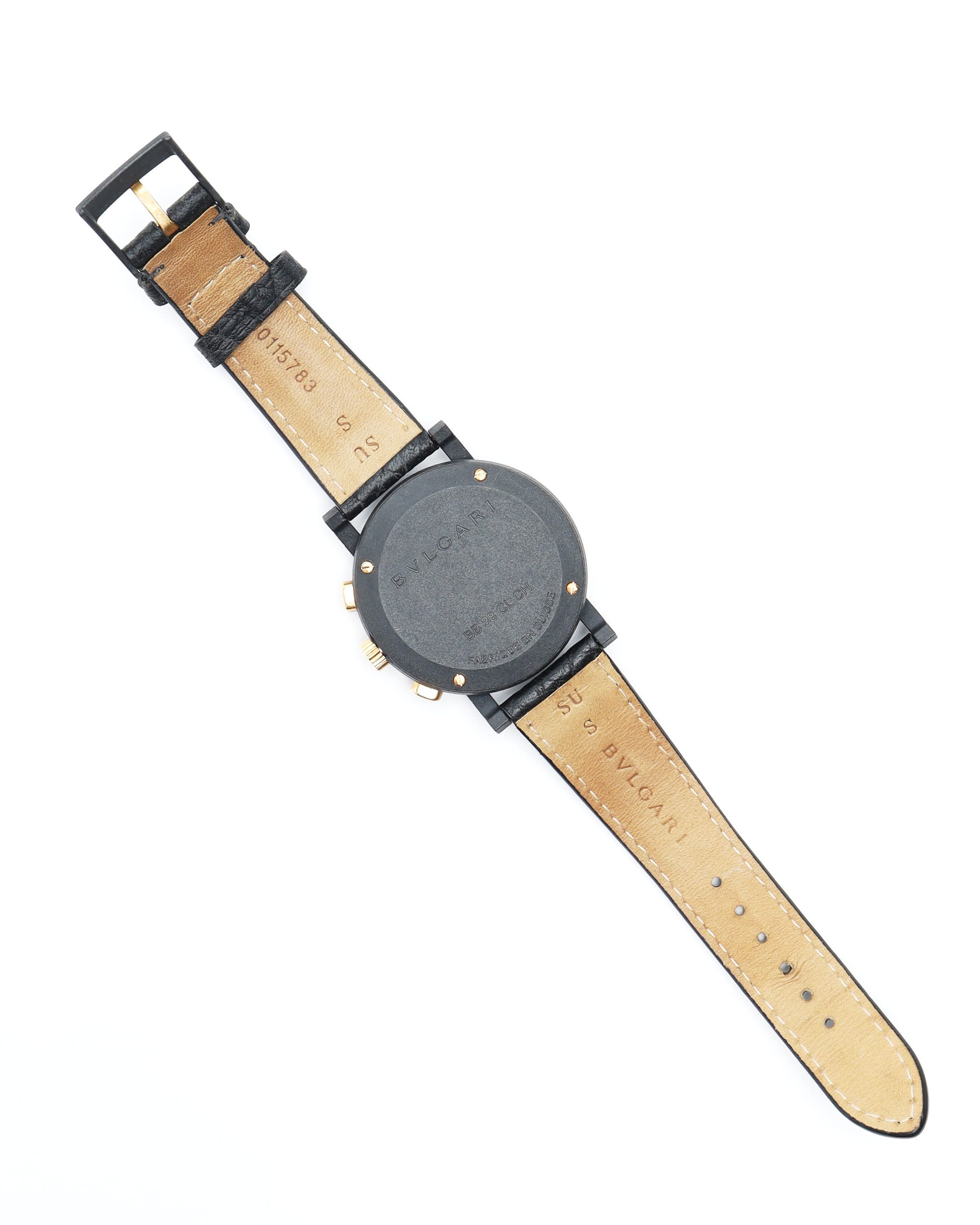 Bvlgari Bulgari Bulgari Carbon Gold Genève 38mm Ref Bb38clch Full Set Watch In Black