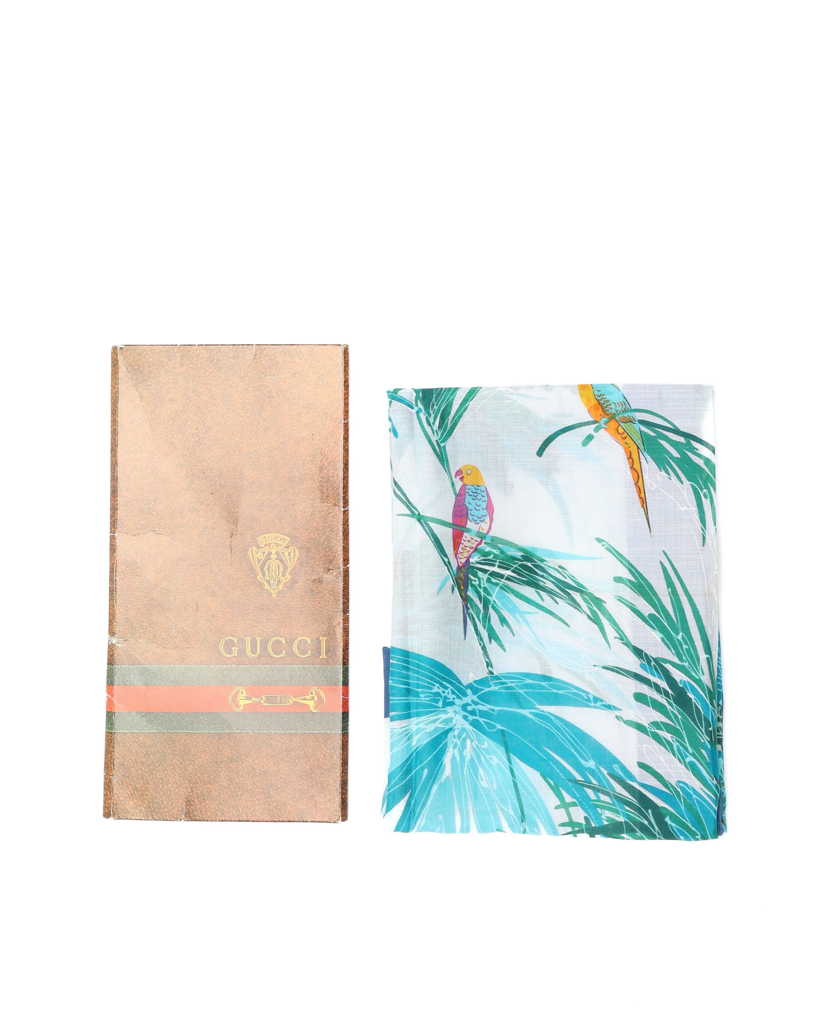 Gucci Cotton Scarf, 70 In Multi