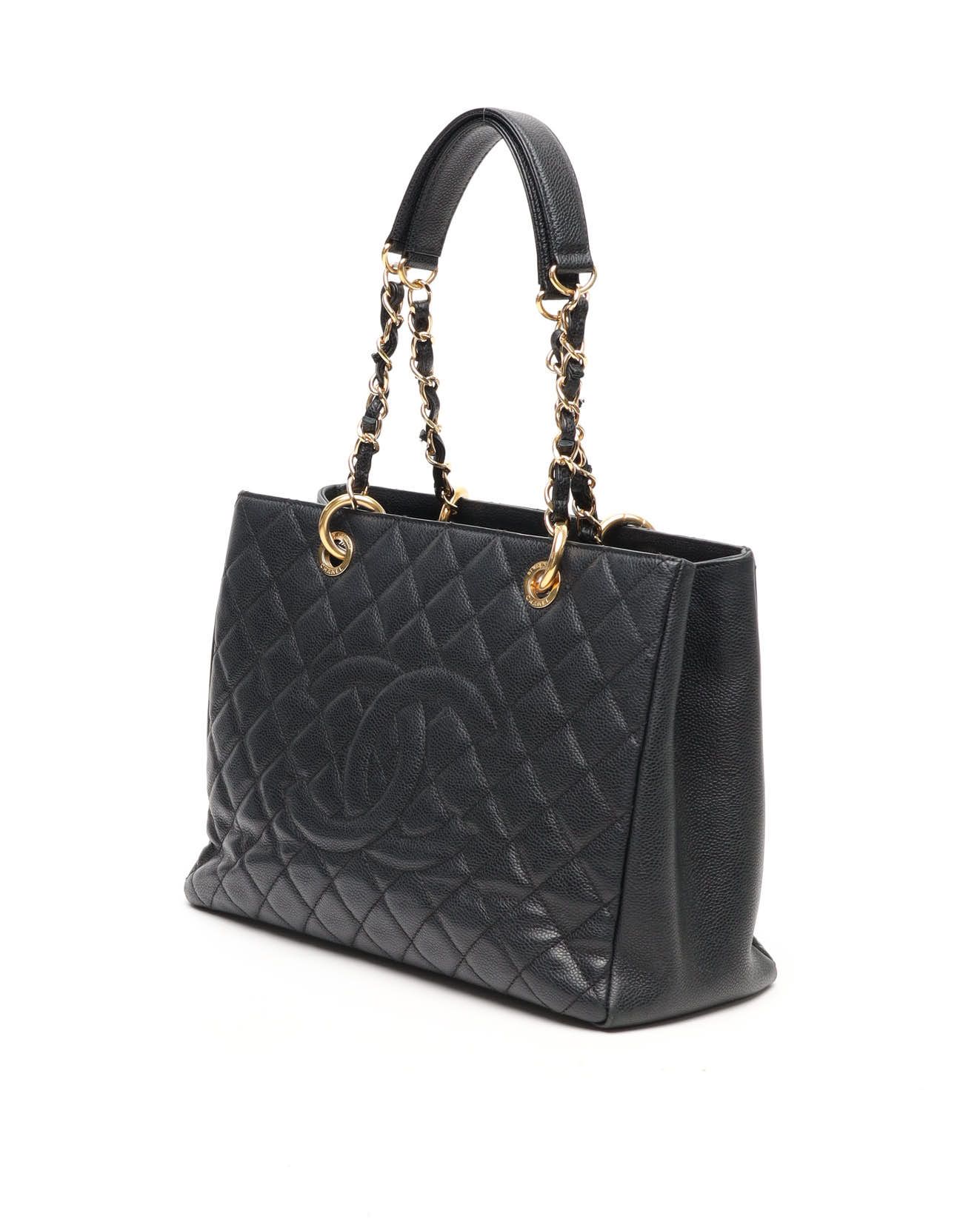 CHANEL Pre-owned Caviar Grand Shopping Gst Tote Bag In Black
