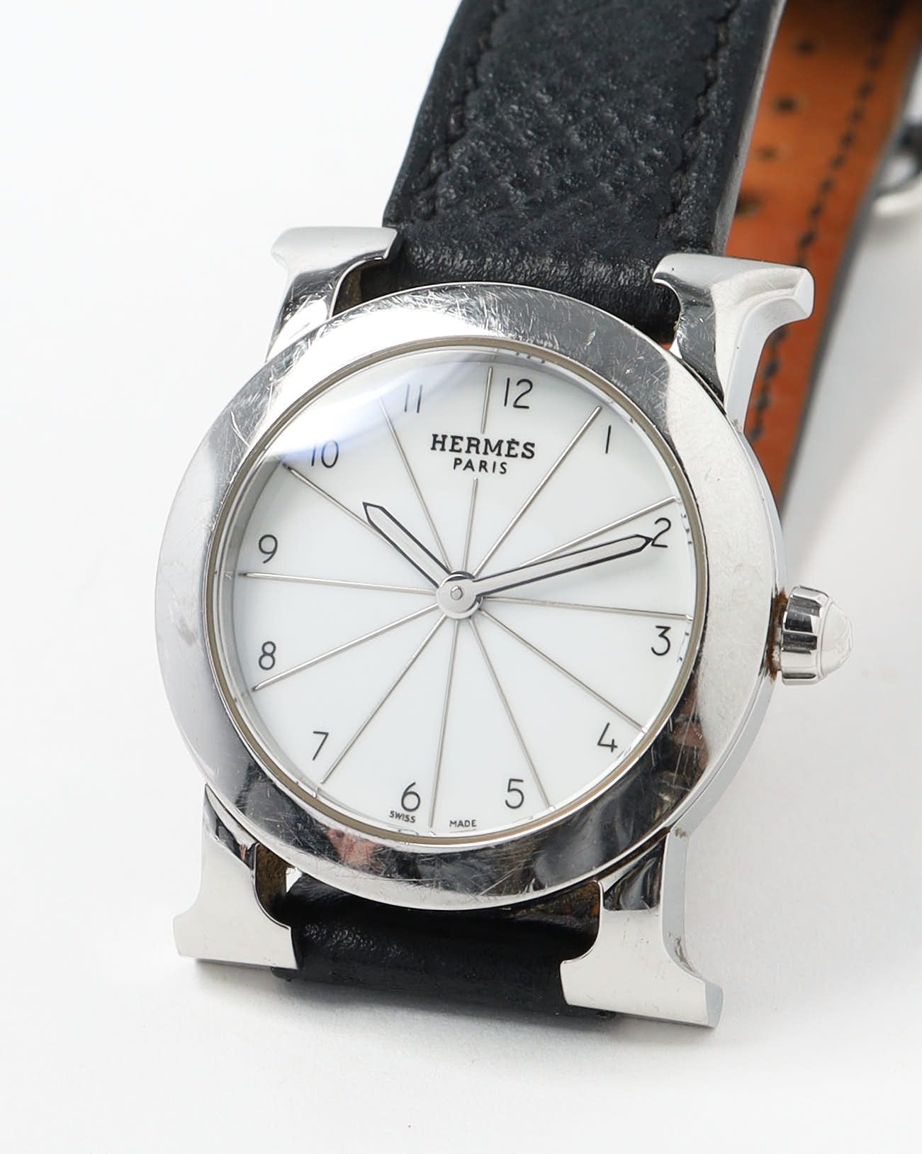 HERMES Pre-owned Hermès Heure H Ronde 25mm Ref Hr1.210 Watch In White