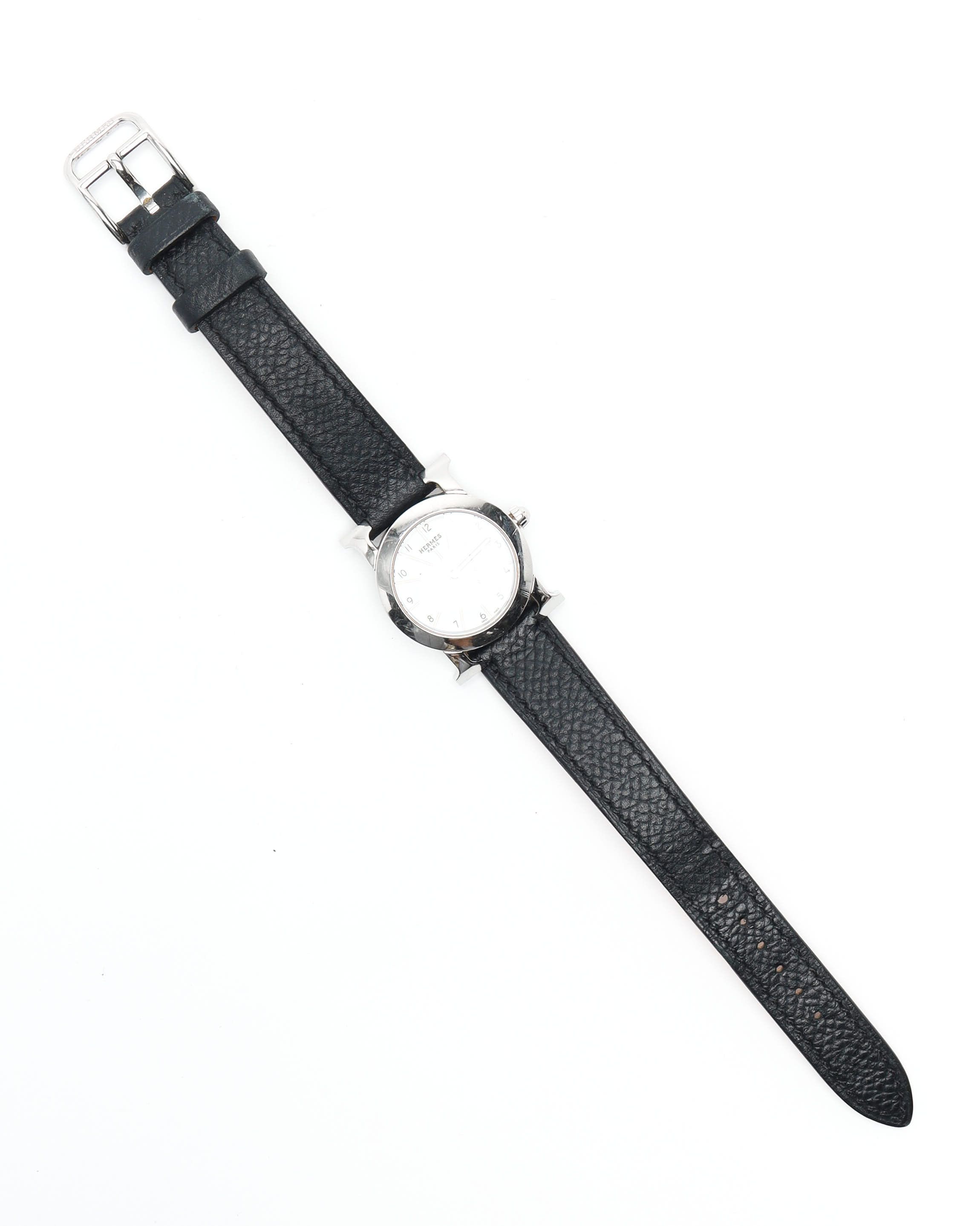 HERMES Pre-owned Hermès Heure H Ronde 25mm Ref Hr1.210 Watch In White