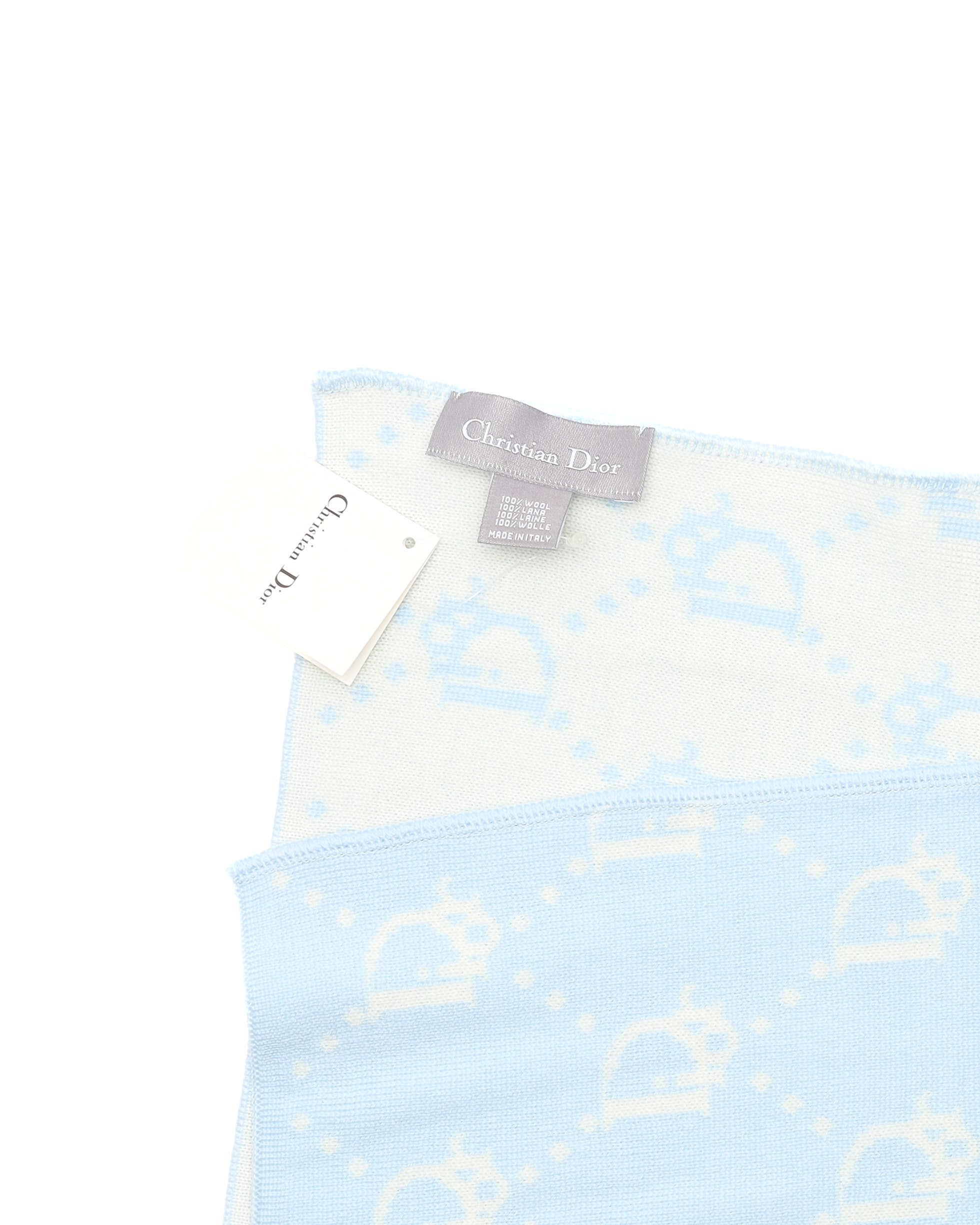 Dior Christian Trotter Wool Scarf In Blue