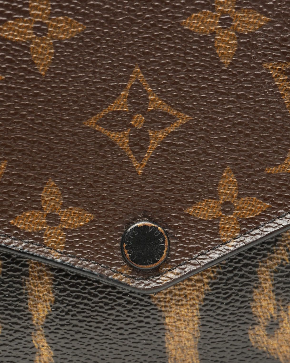 Pre-owned Louis Vuitton Leopard Wild At Heart Pochette Félicie Bag In Brown