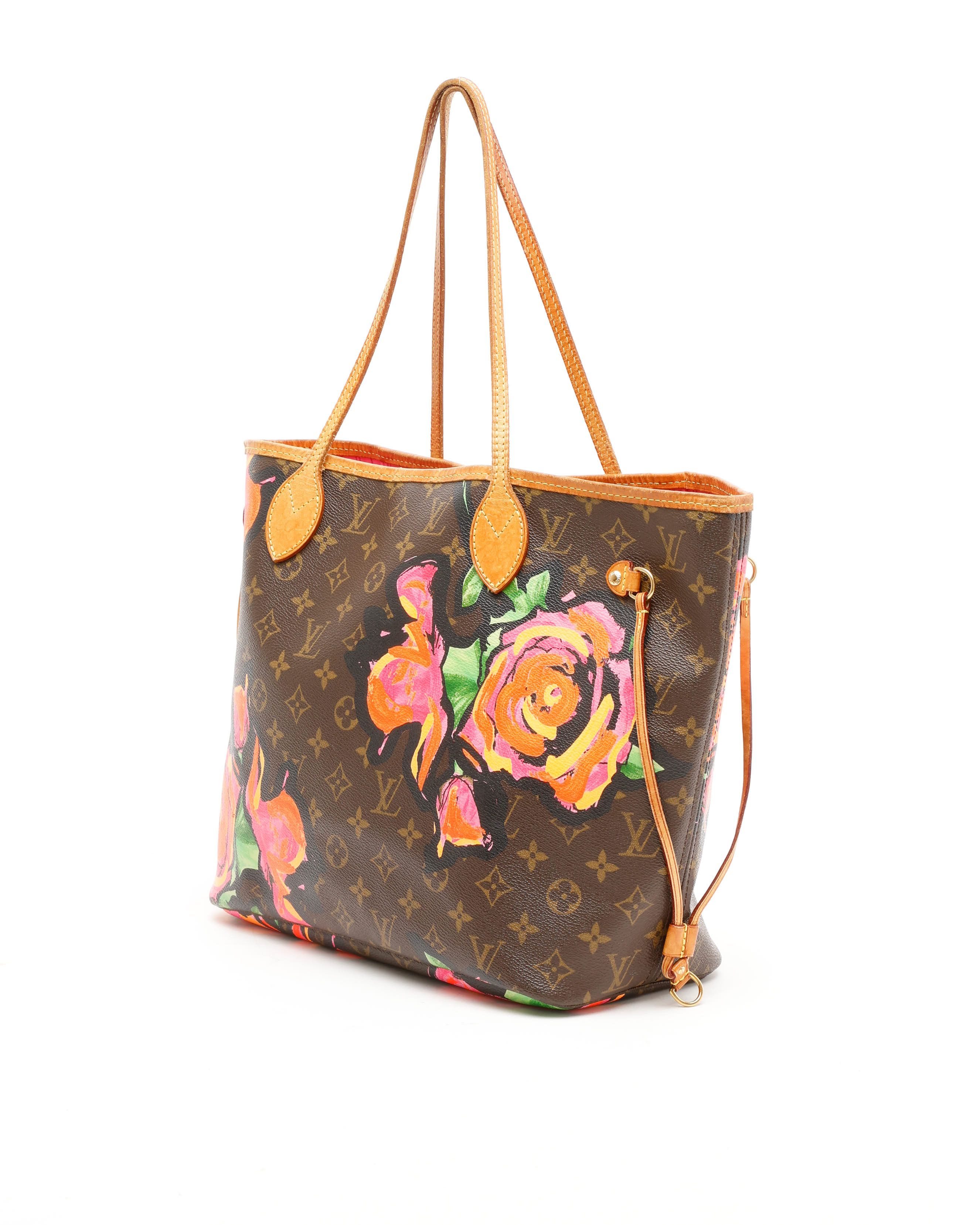 Pre-owned Louis Vuitton Stephen Sprouse Monogram Rose Neverfull Mm Tote Bag In Multi