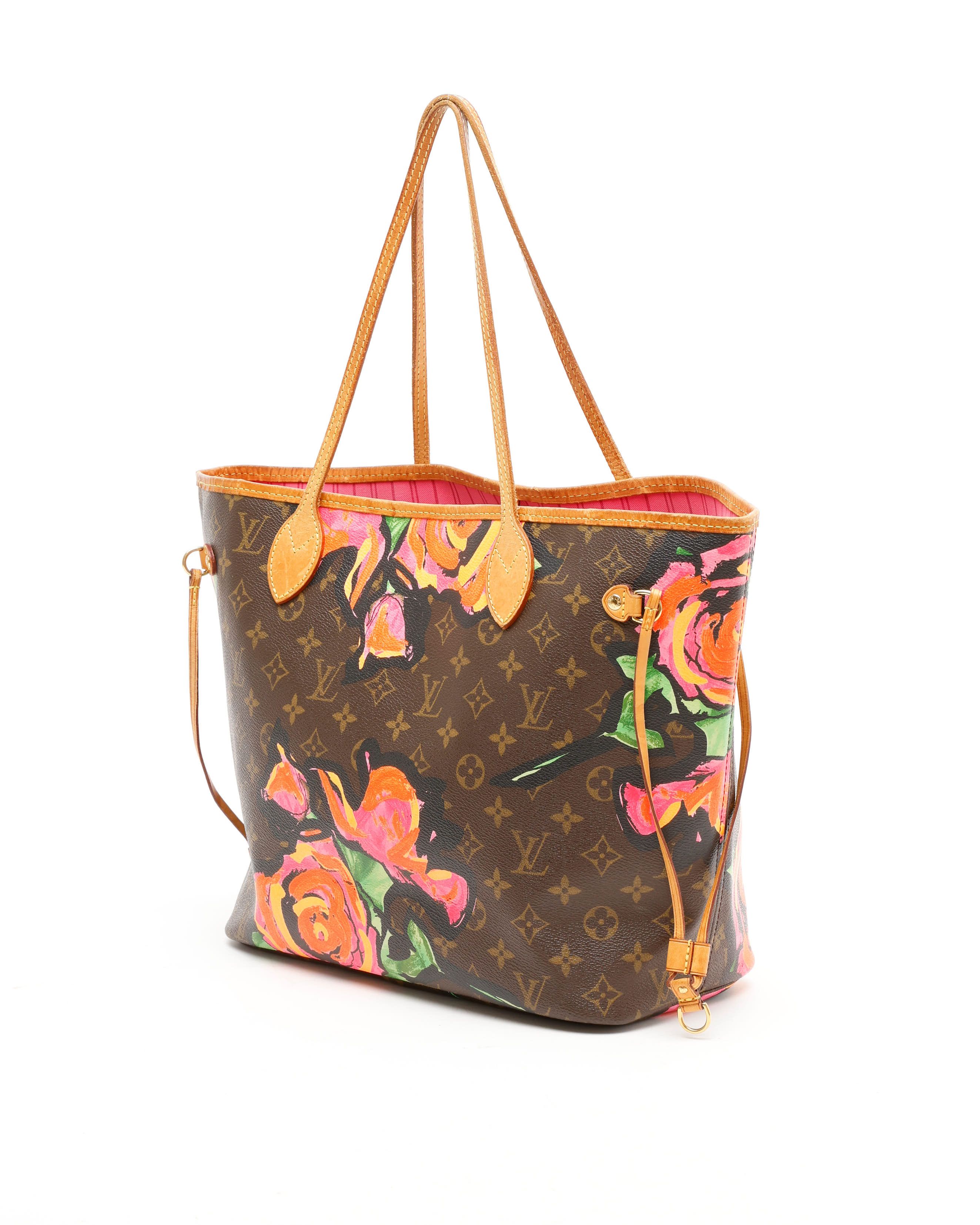 Pre-owned Louis Vuitton Stephen Sprouse Monogram Rose Neverfull Mm Tote Bag In Multi