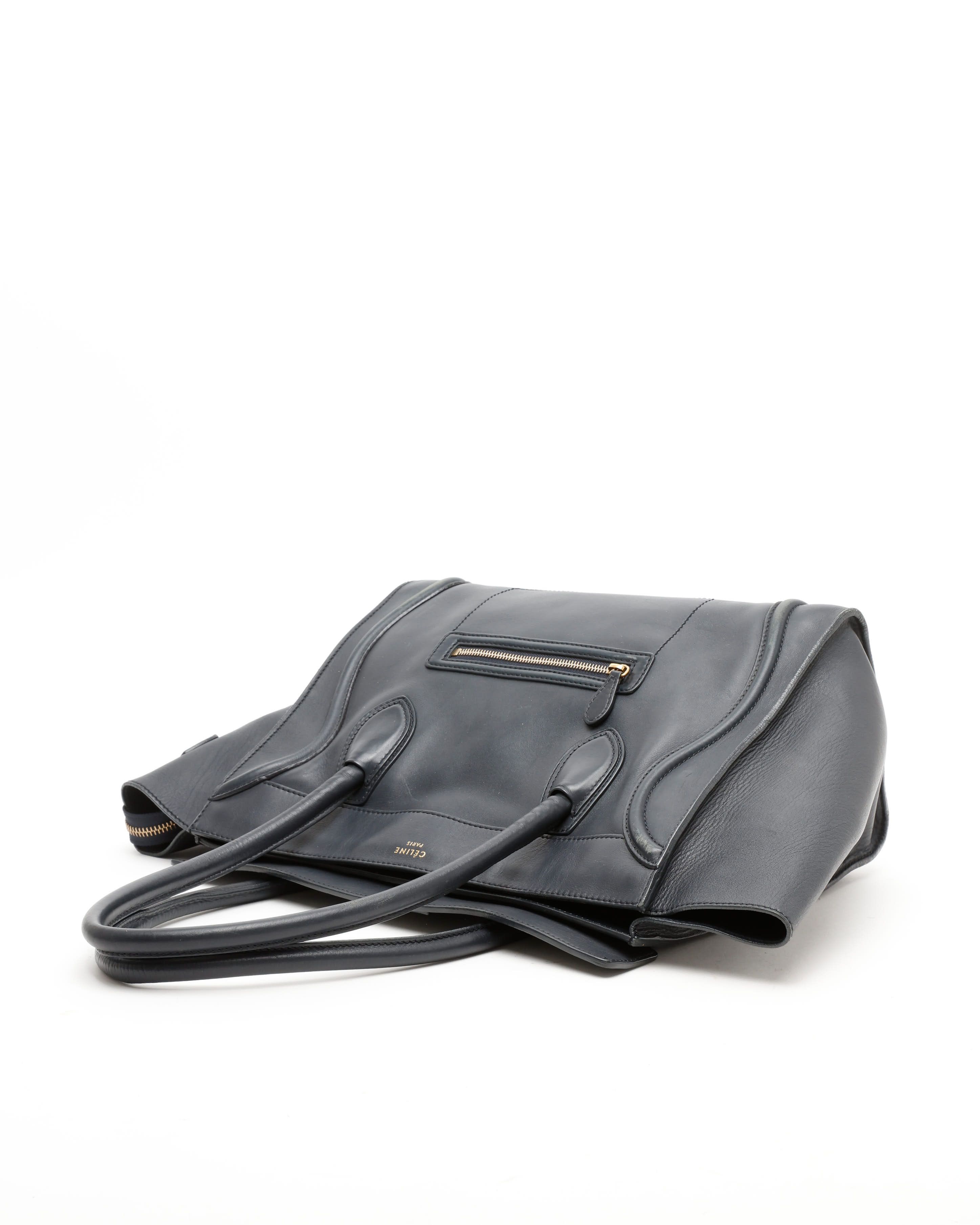 Celine Céline Mini Luggage Bag In Gray