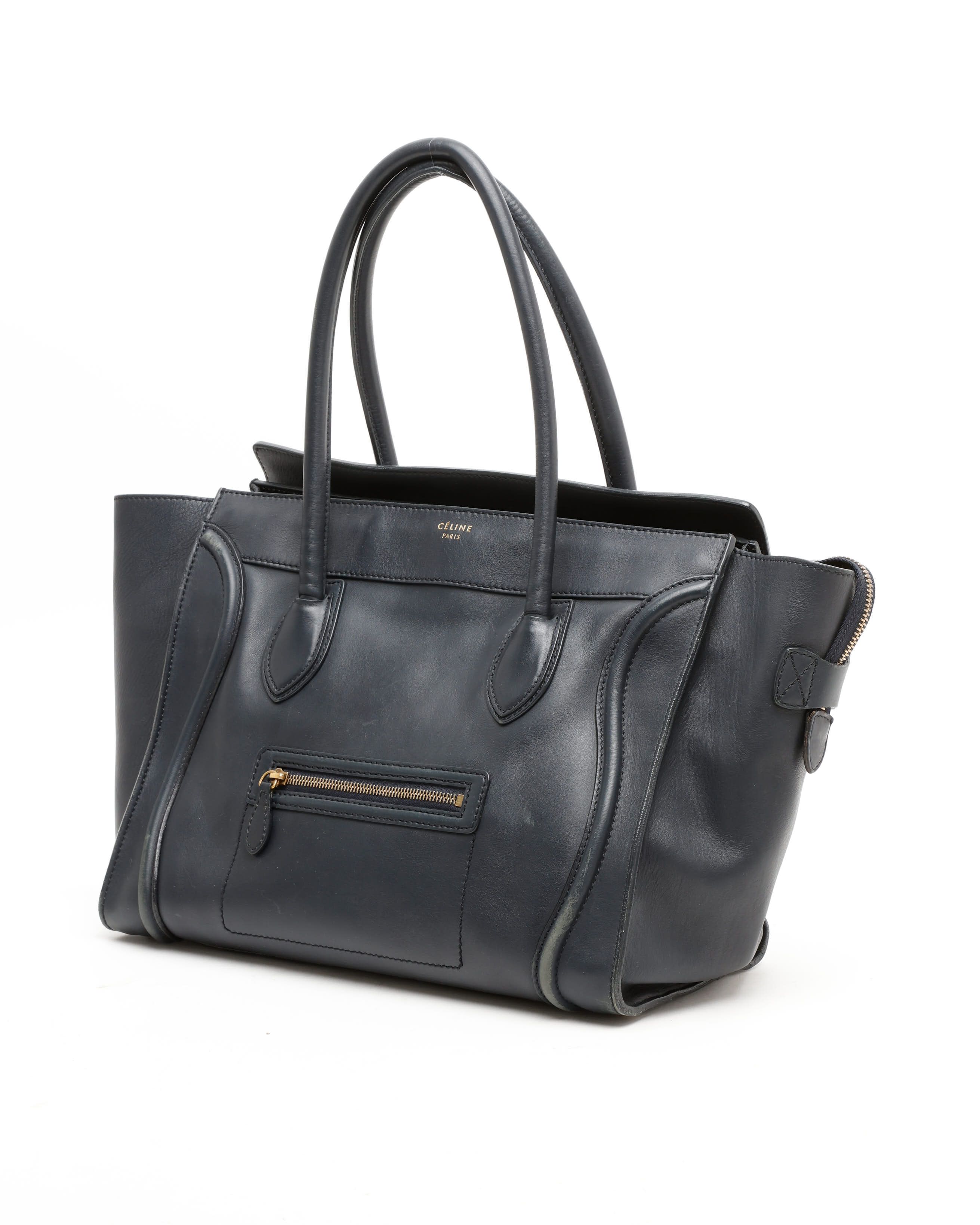 Celine Céline Mini Luggage Bag In Gray