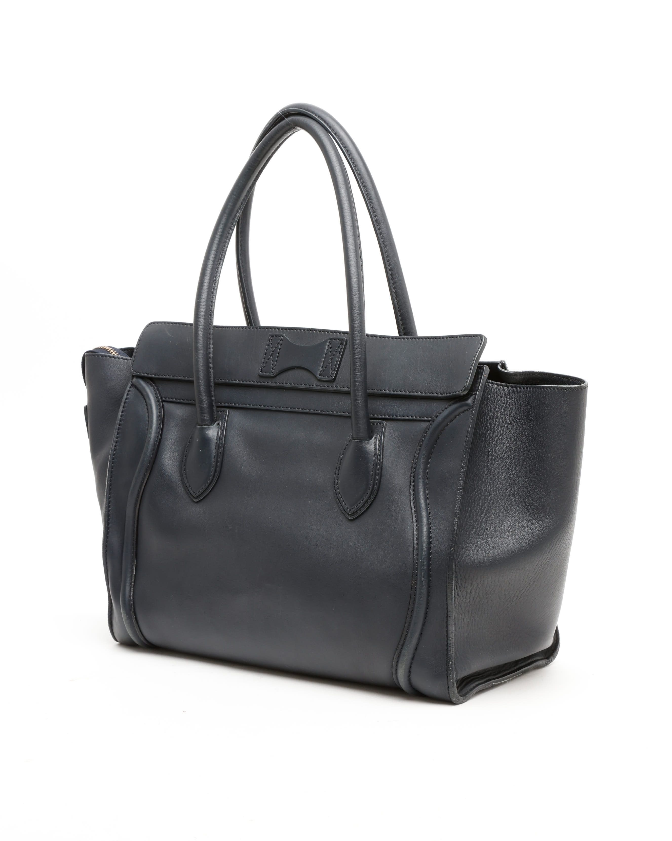 Celine Céline Mini Luggage Bag In Gray