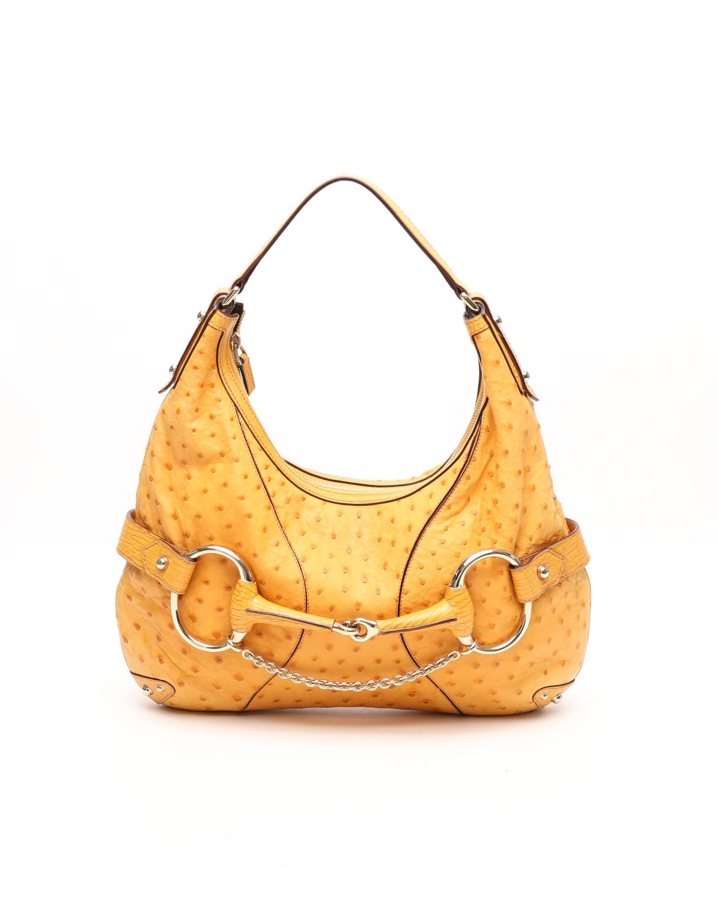 Gucci Horsebit Ostrich Bag
