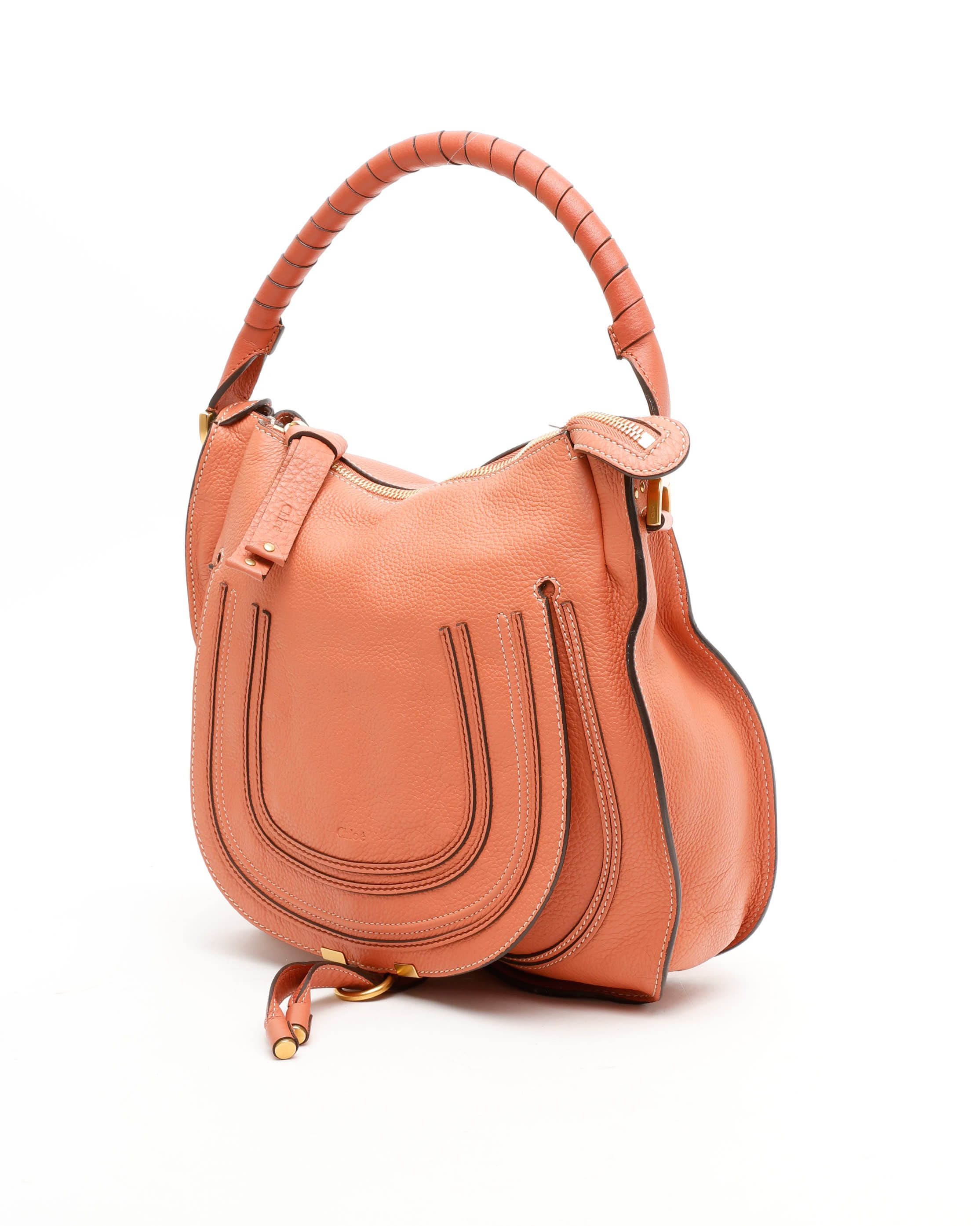 Chloé Double Marcie Shoulder Bag In Orange