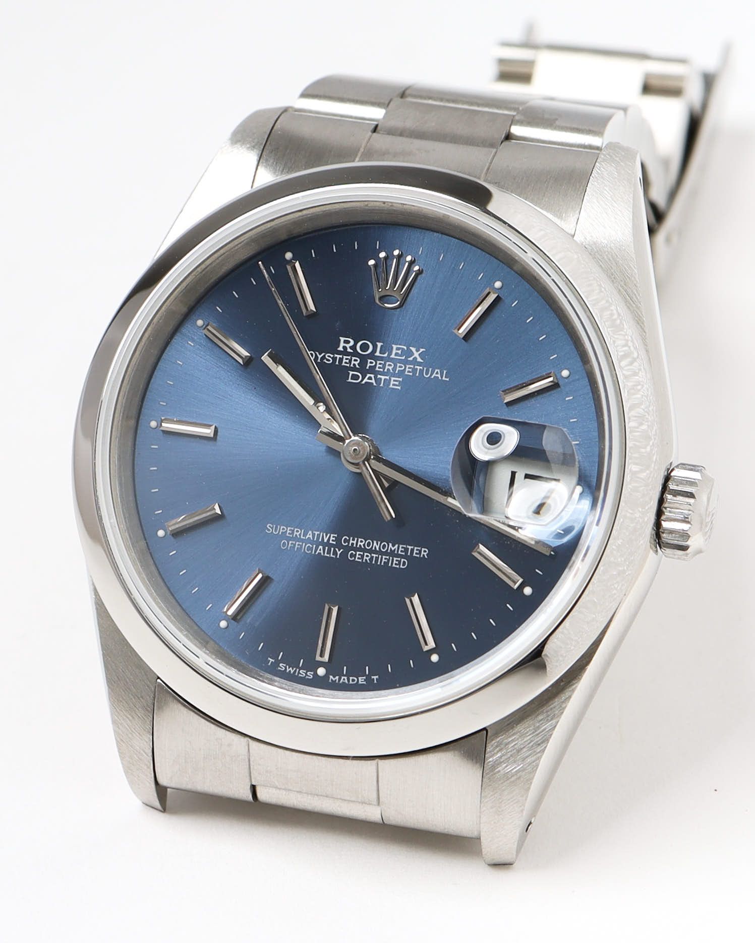 Rolex Oyster Perpetual Date 34mm Ref 15200 1991 Watch In Metallic