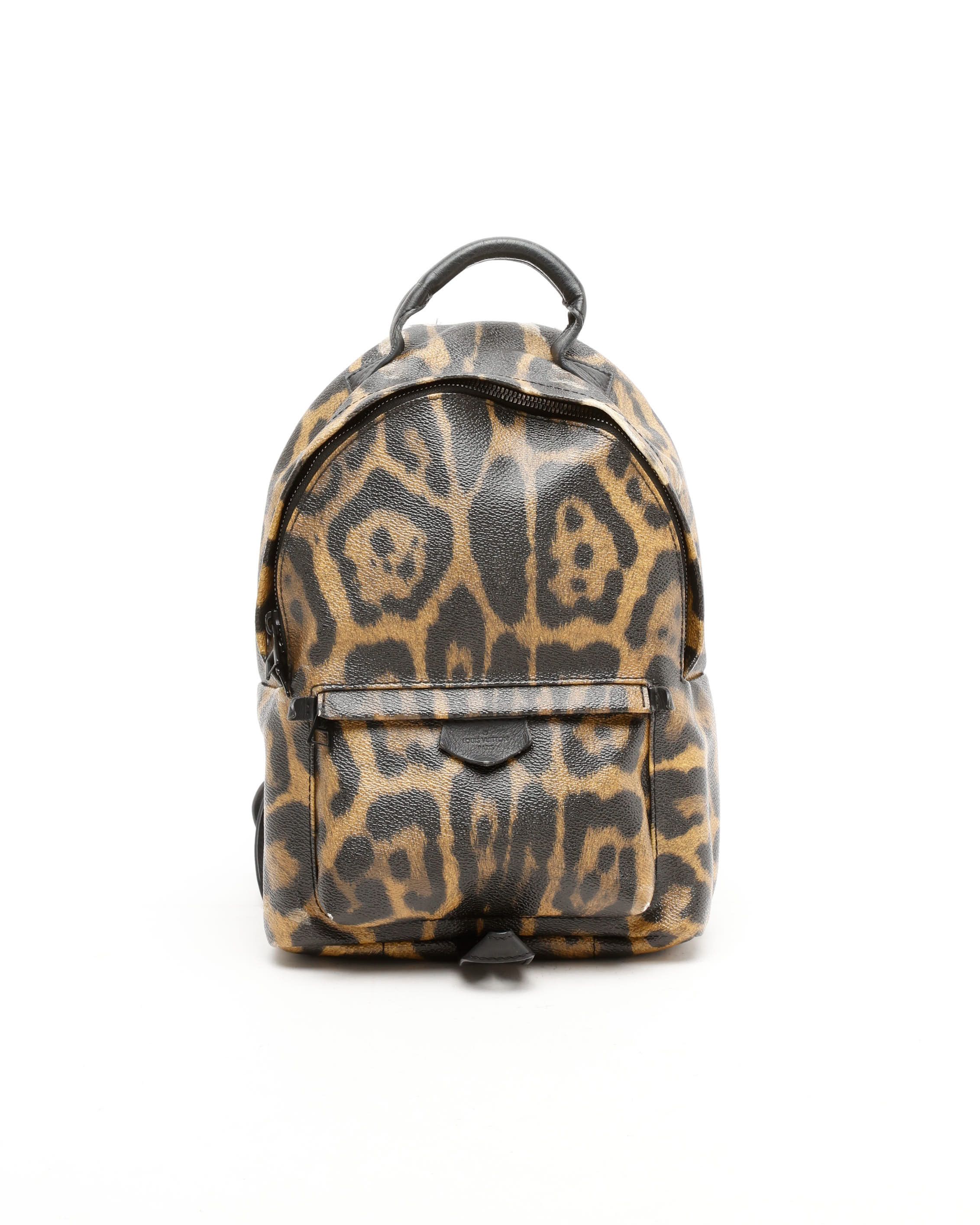 Pre-owned Louis Vuitton Leopard Print Palm Springs Pm Backpack In Multi