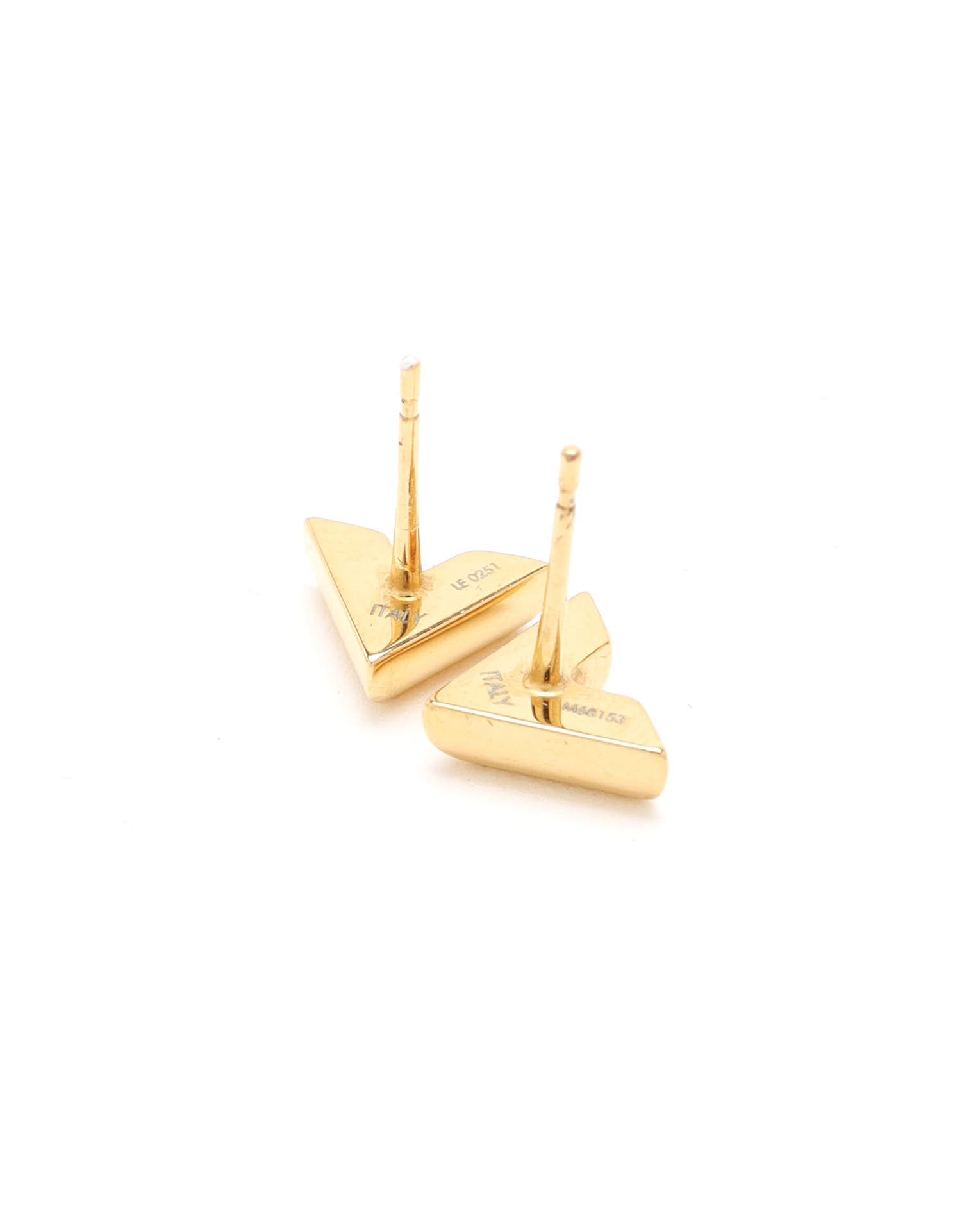 LOUIS VUITTON Pre-owned Essential V Stud Earrings In Gold