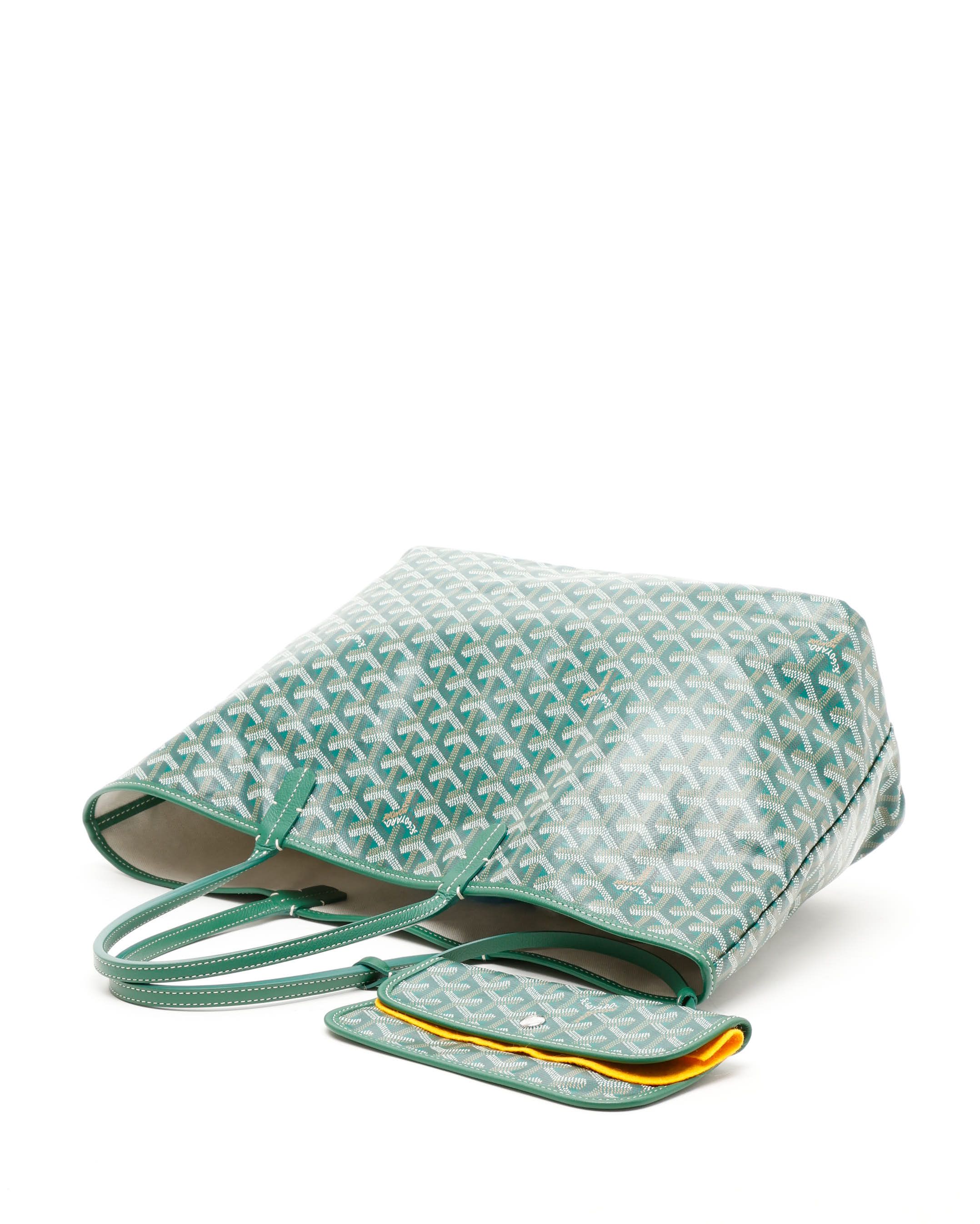 Pre-owned Goyard Saint Louis Pm Tote Bag In Green