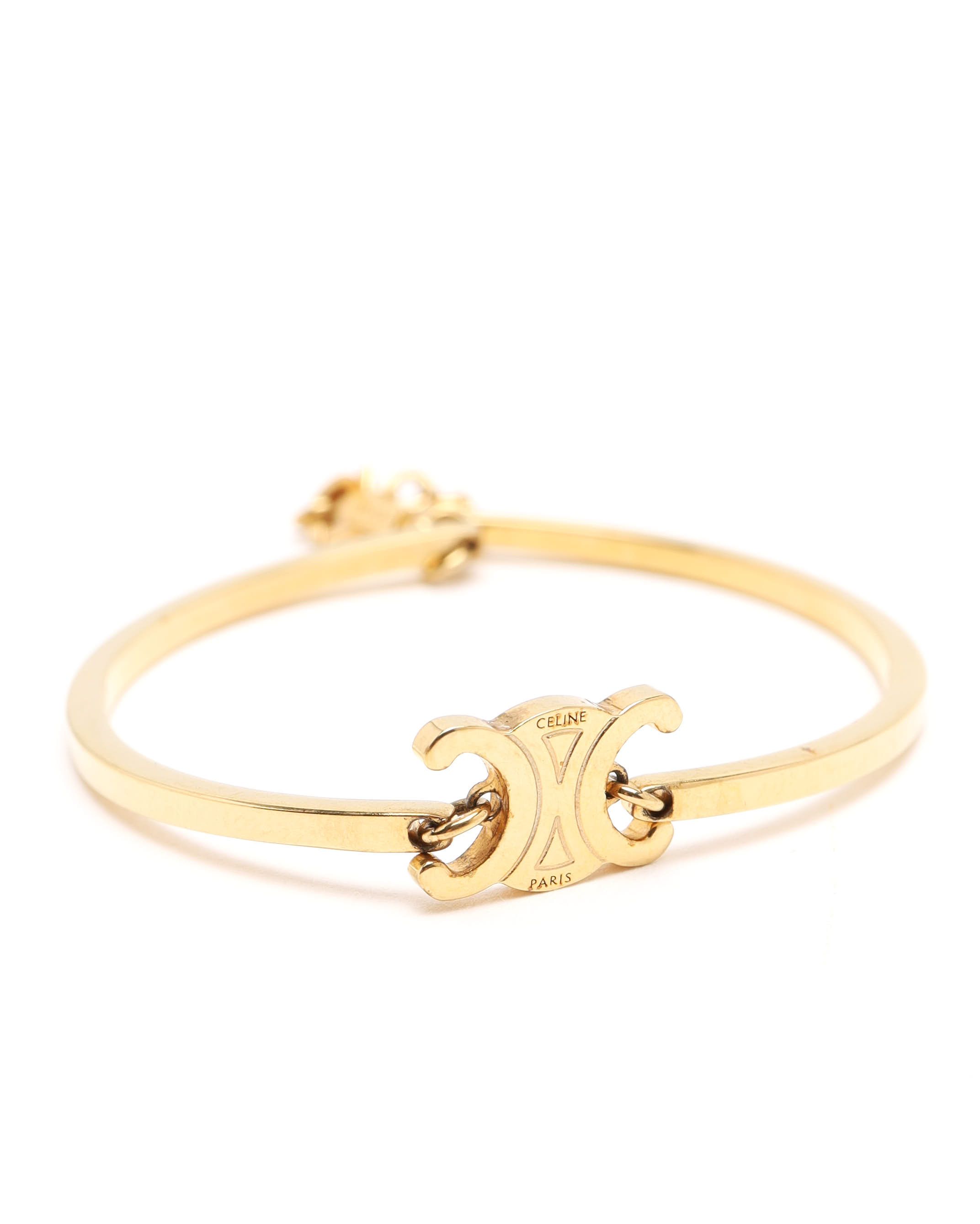 Celine Céline Triomphe Articulated Bracelet In Gold