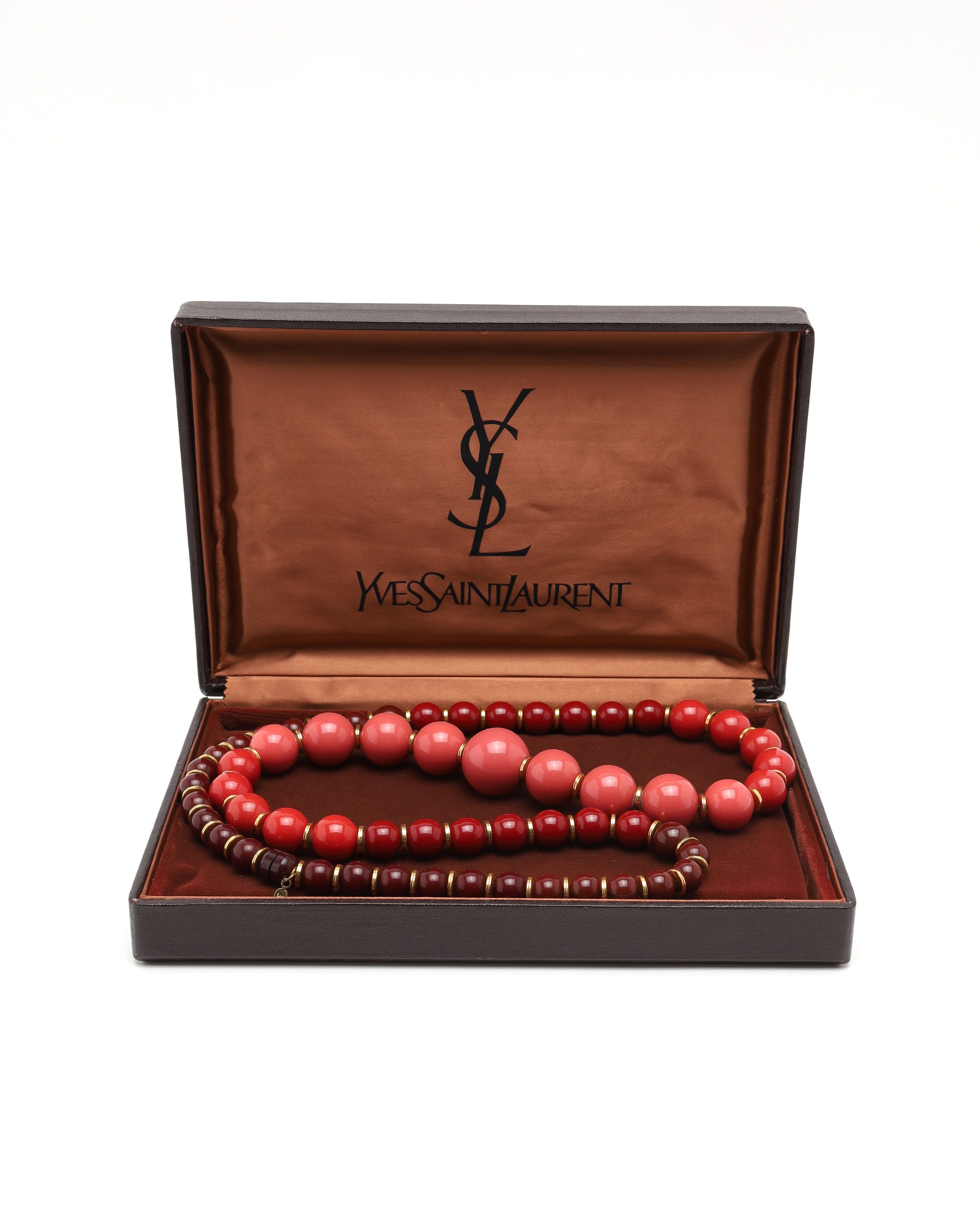 Saint Laurent Beads Necklace In Multi