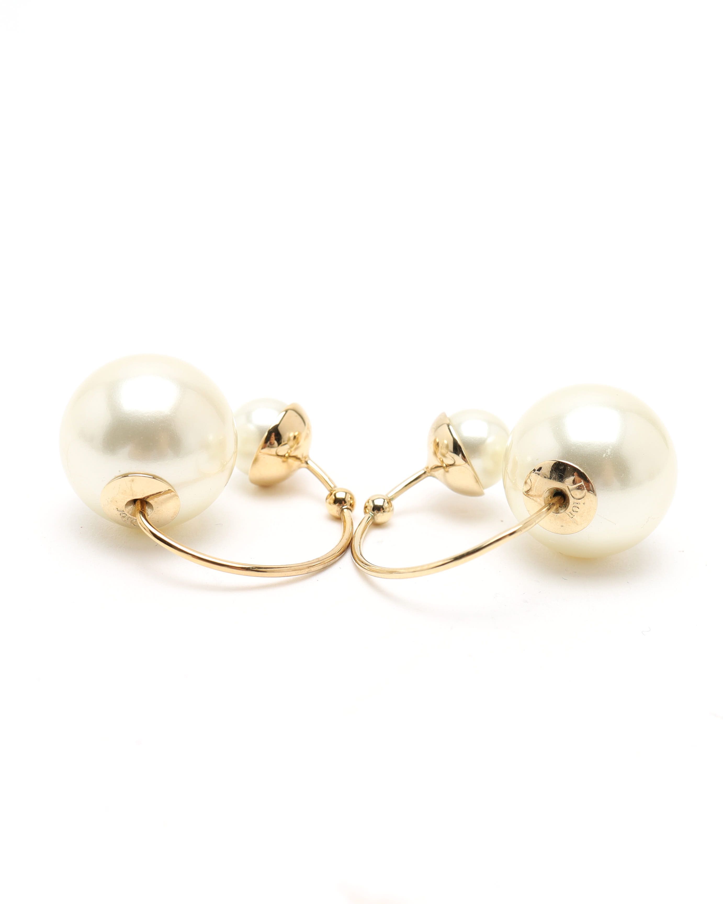 Dior Christian Pearl Tribales Earrings In Gold