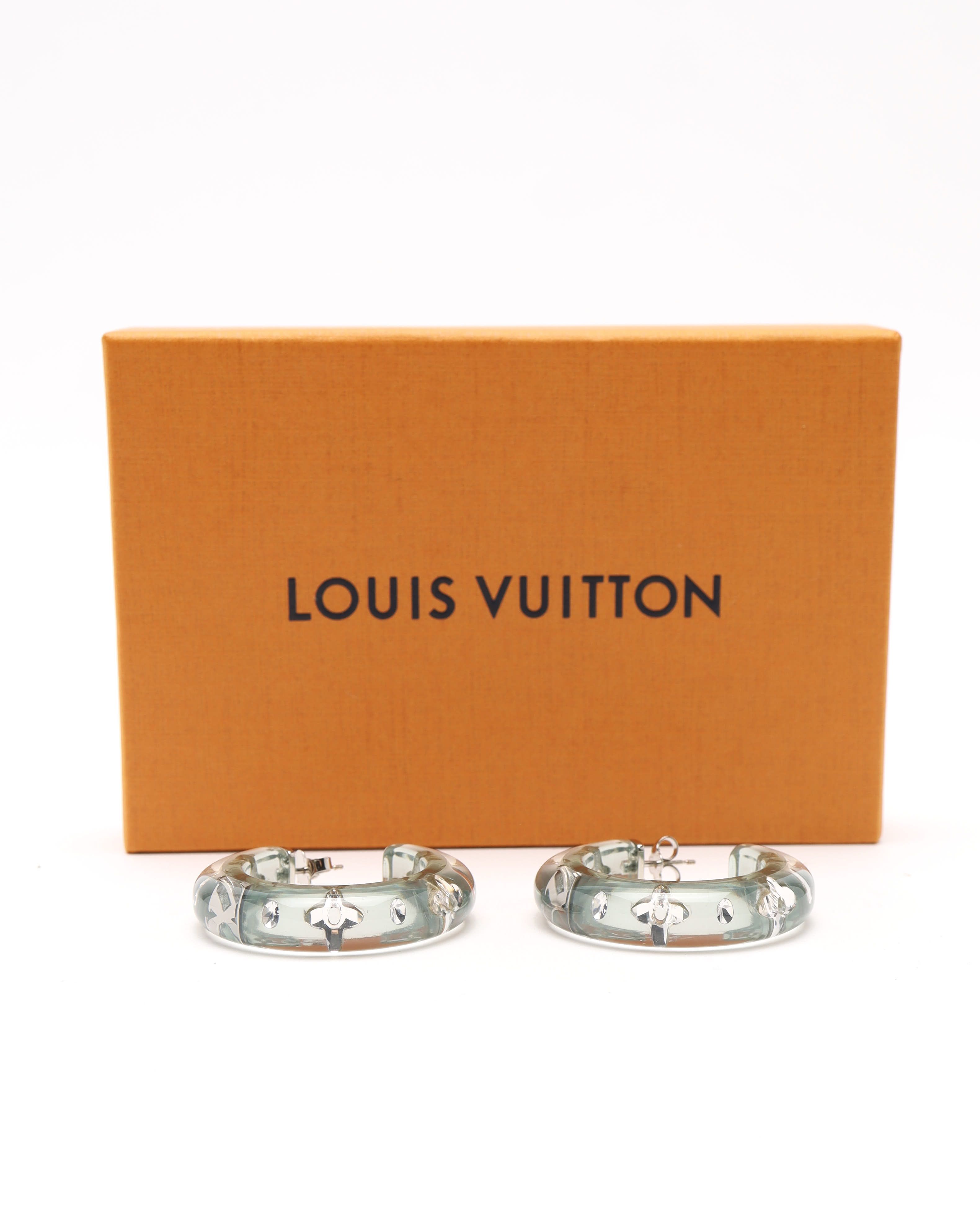 LOUIS VUITTON Pre-owned Inclusion Hoop Earrings In Green