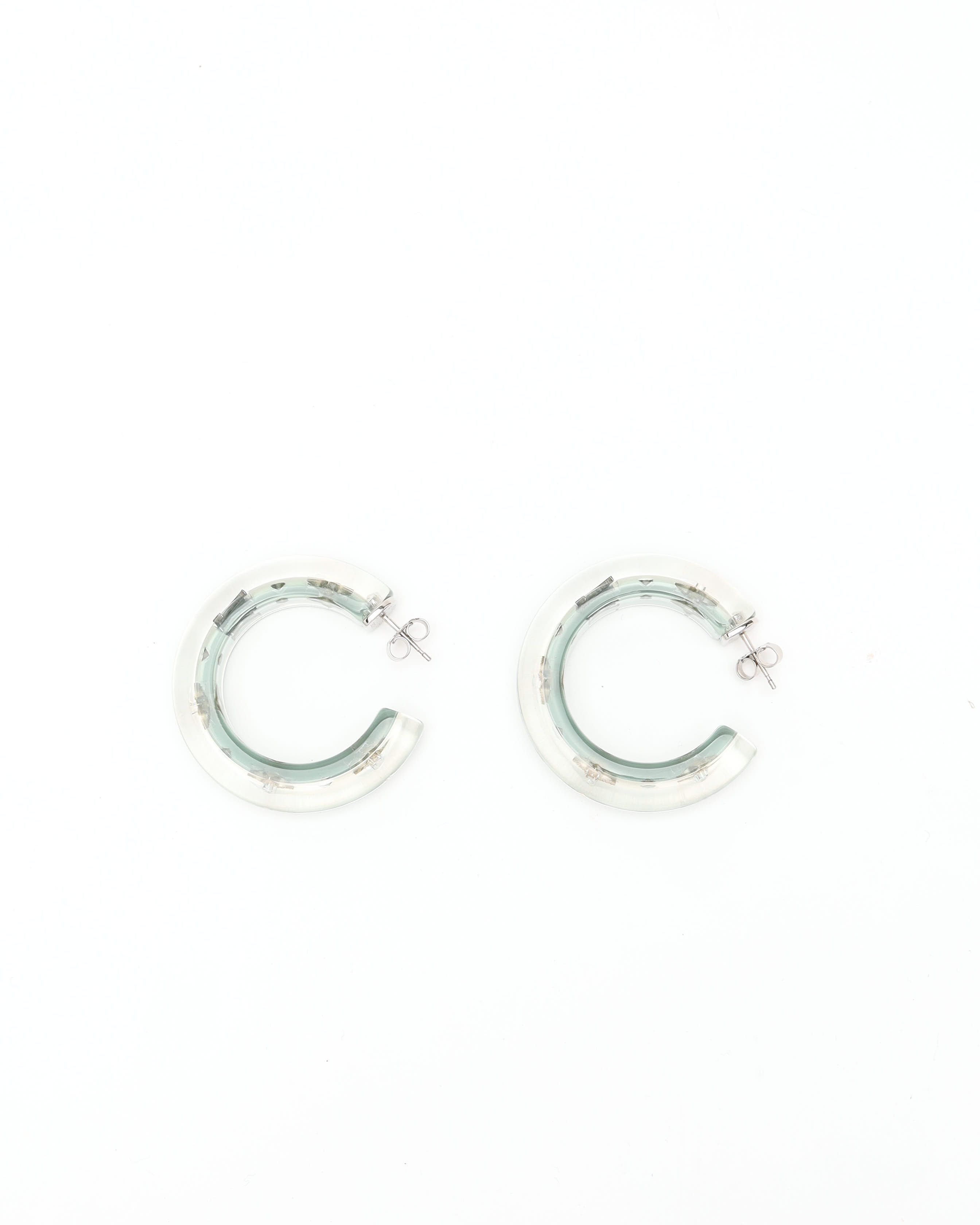 LOUIS VUITTON Pre-owned Inclusion Hoop Earrings In Green