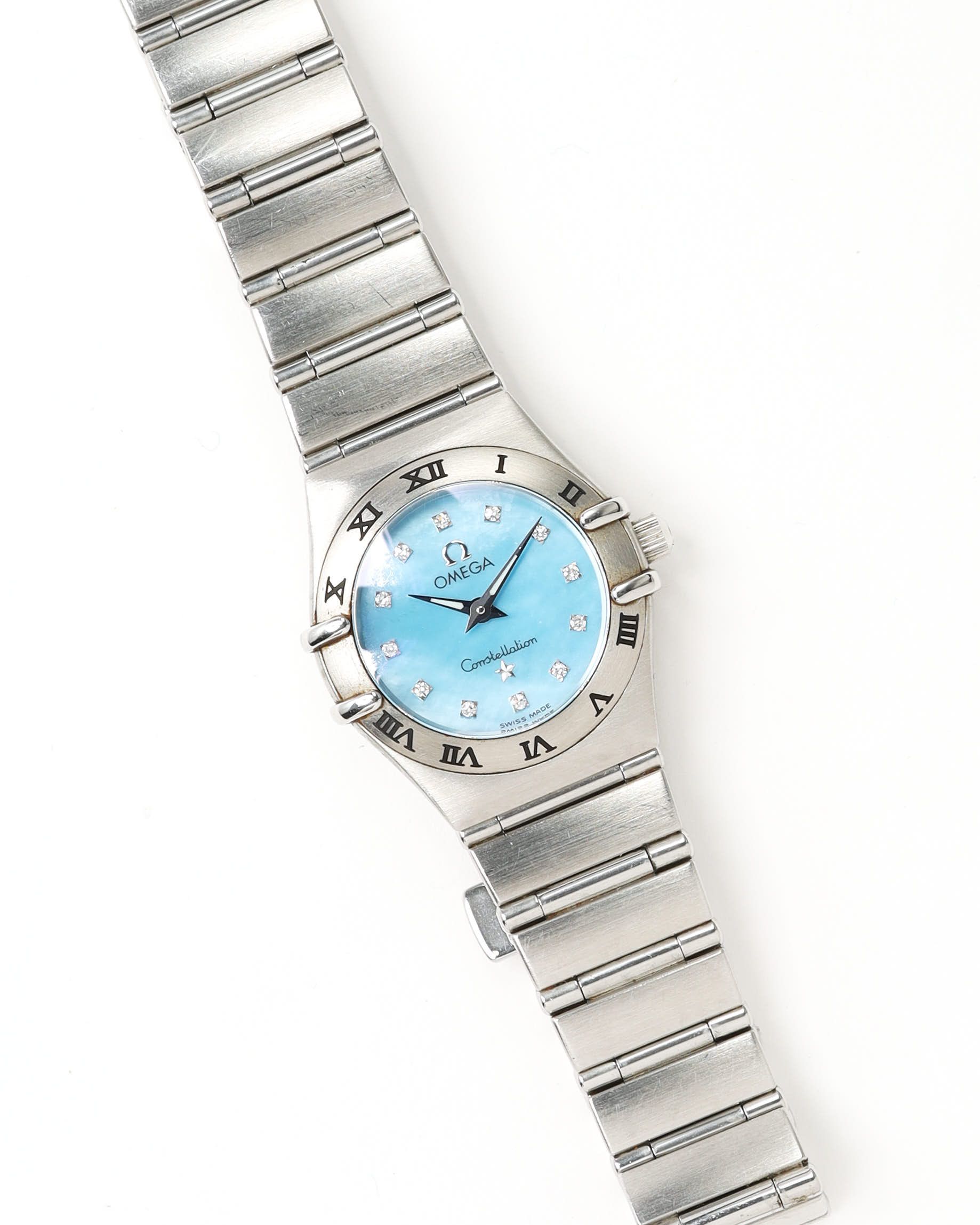 Omega Lady-constellation 22,5mm Ref 1562.85 Diamond 1995 Watch In Metallic