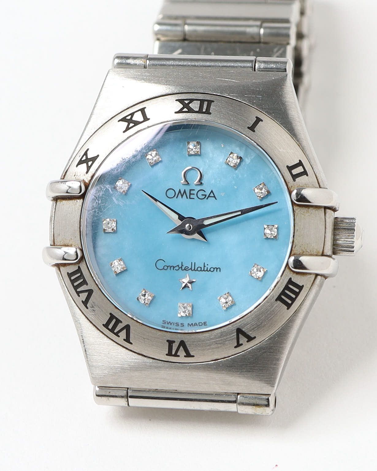 Omega Lady-constellation 22,5mm Ref 1562.85 Diamond 1995 Watch In Metallic