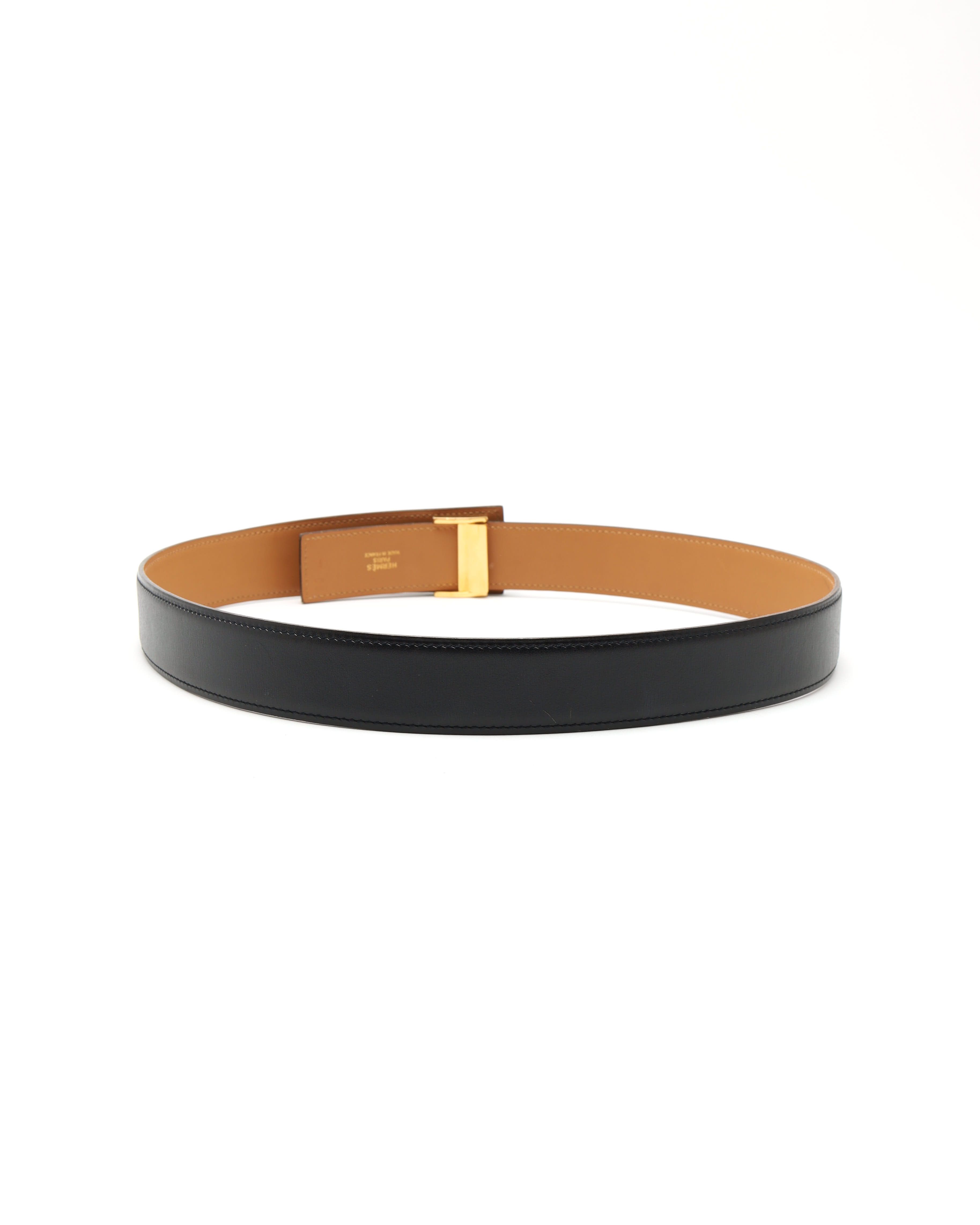Pre-owned Hermes Hermès Clou De Selle Belt, Size 80 In Black