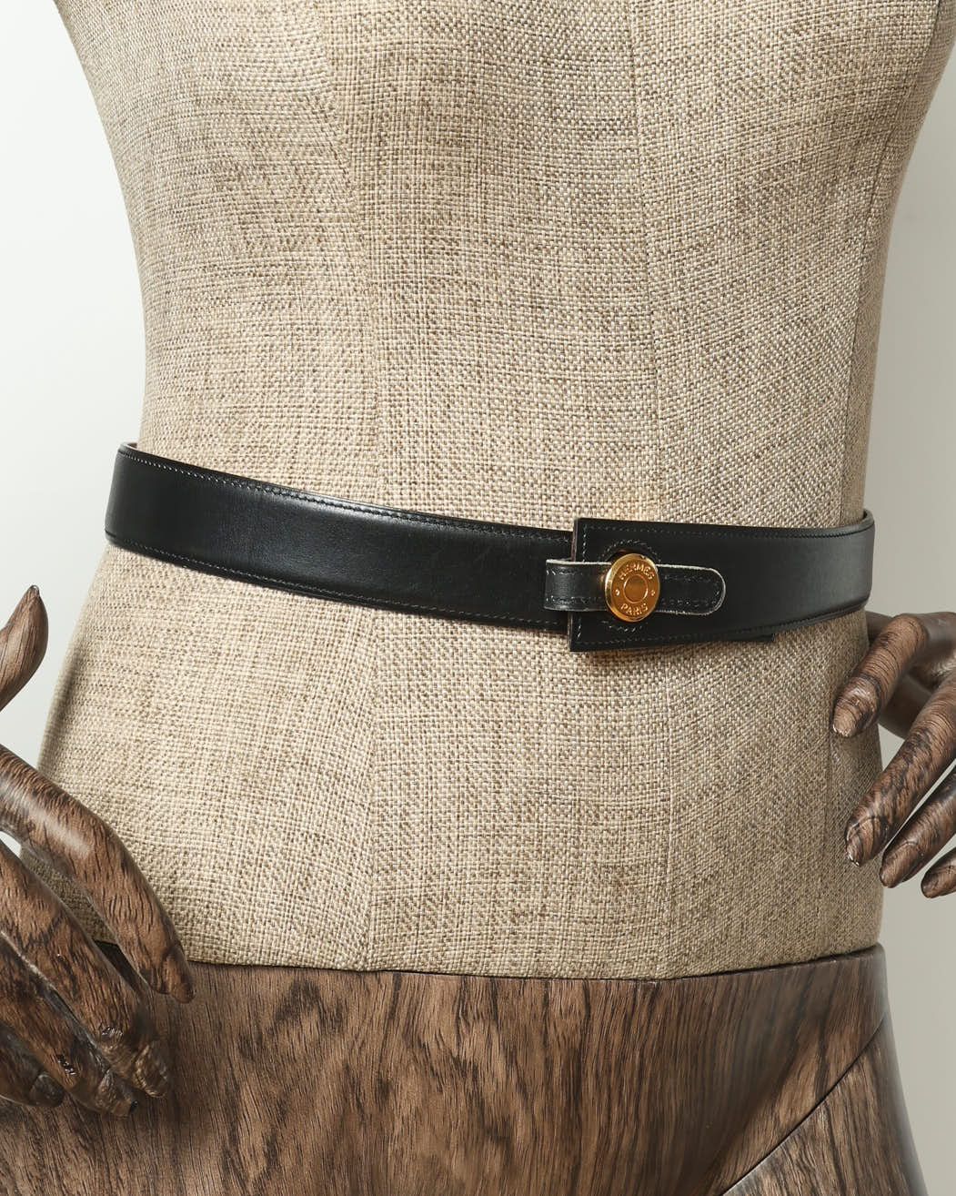 Pre-owned Hermes Hermès Clou De Selle Belt, Size 80 In Black